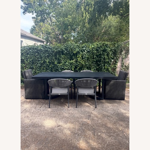 Used RH Portofino 96” Outdoor Dining Table With Chairs for sale on AptDeco