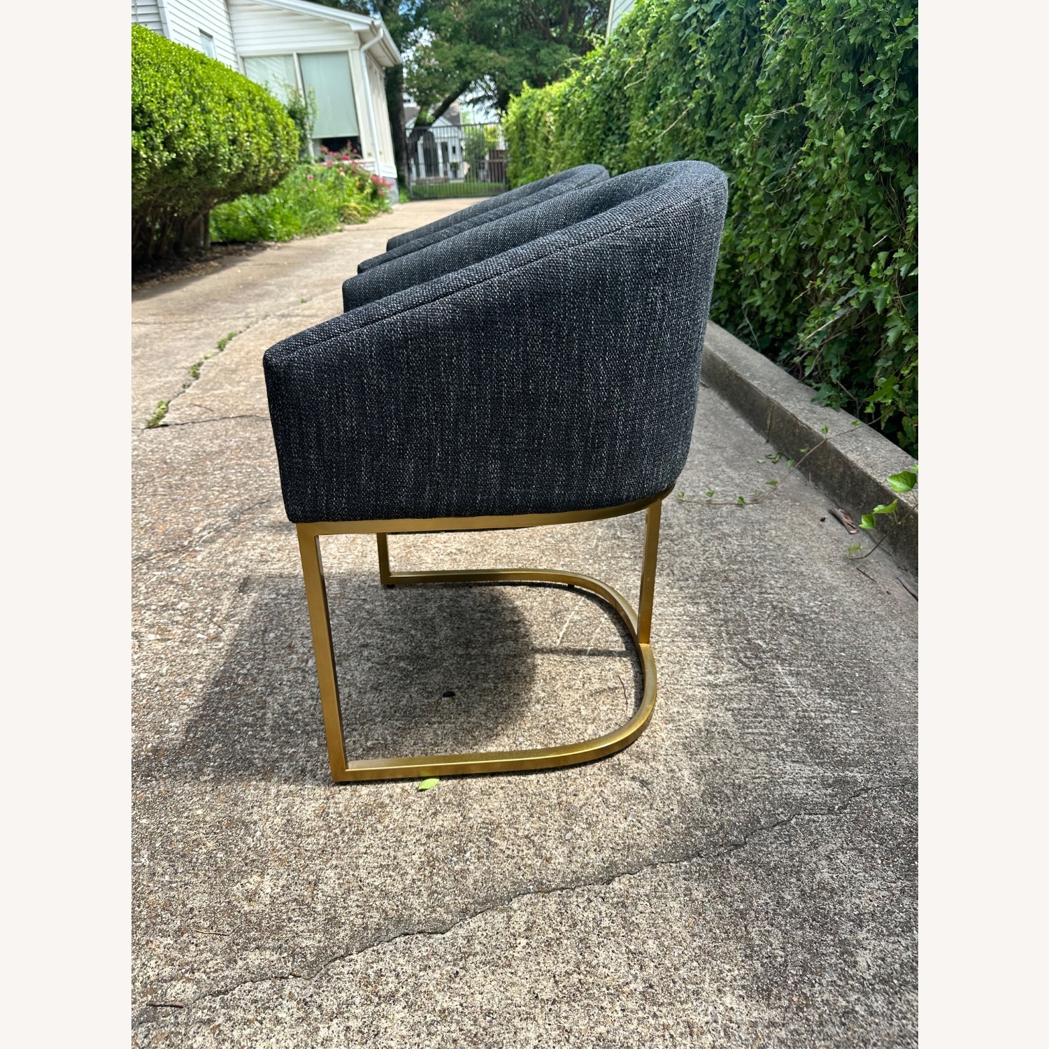 RH Set of 2 Emery Dining Chairs Black Gold - image-2