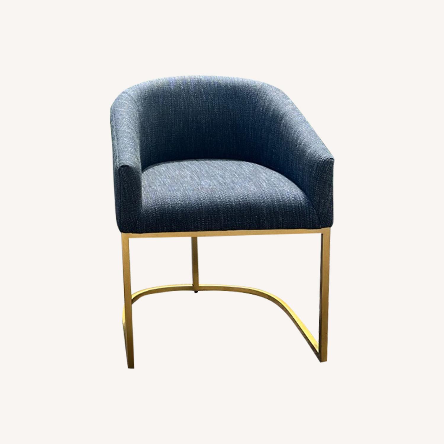 RH Set of 2 Emery Dining Chairs Black Gold - image-0