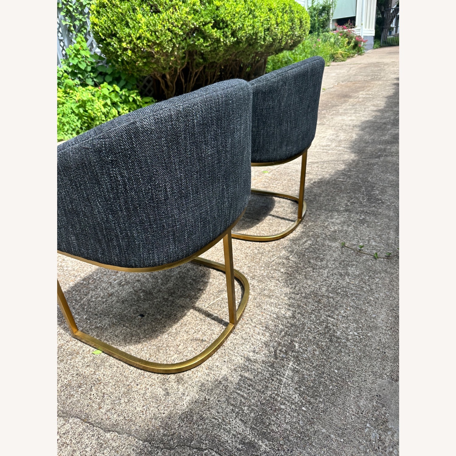 RH Set of 2 Emery Dining Chairs Black Gold - image-3