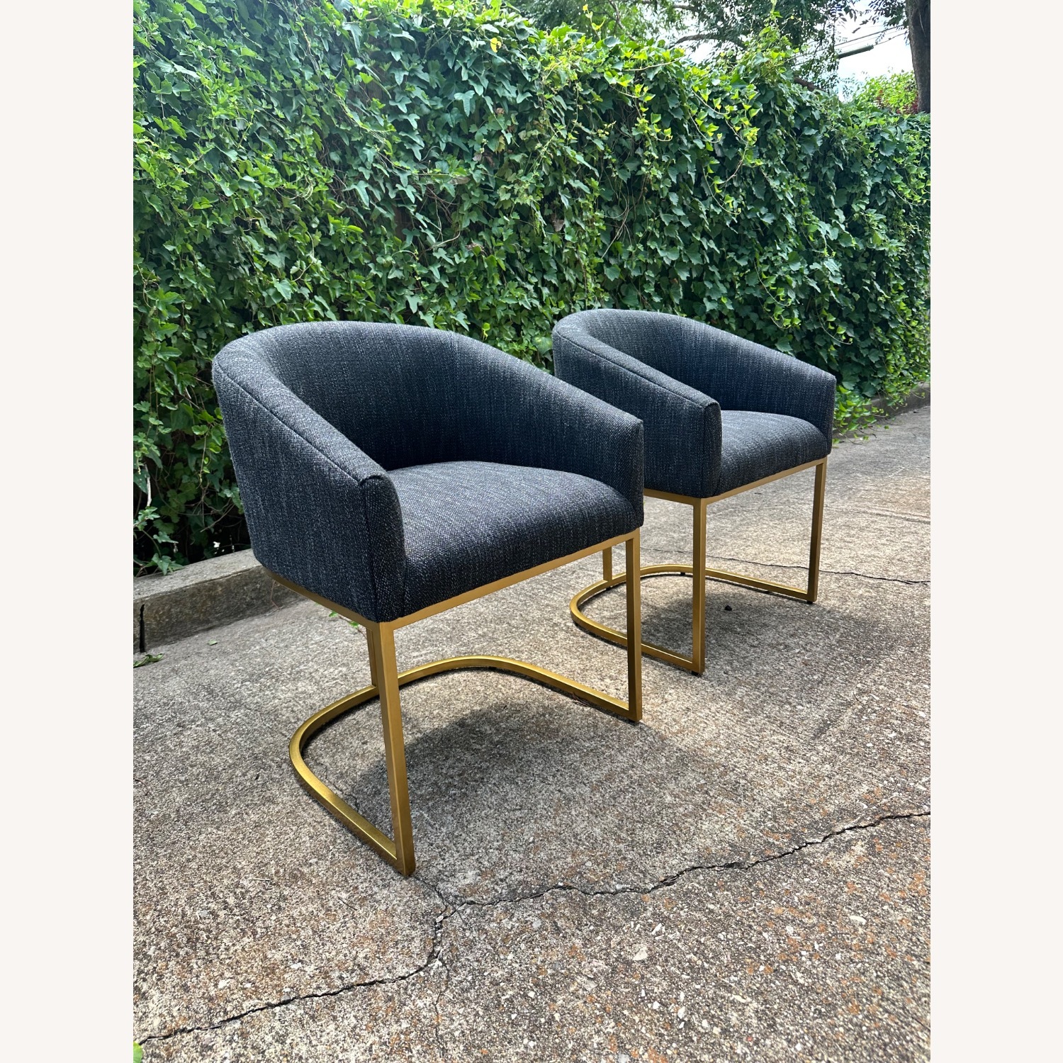 RH Set of 2 Emery Dining Chairs Black Gold - image-5
