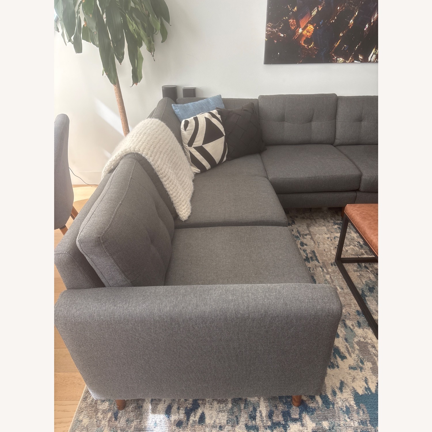 Burrow Nomad 9 Pieces Gray Fabric Configurable Sectional Sofa - image-2