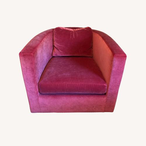 Used Vintage Pink Velvet Deep Swivel Tub Accent Chair for sale on AptDeco