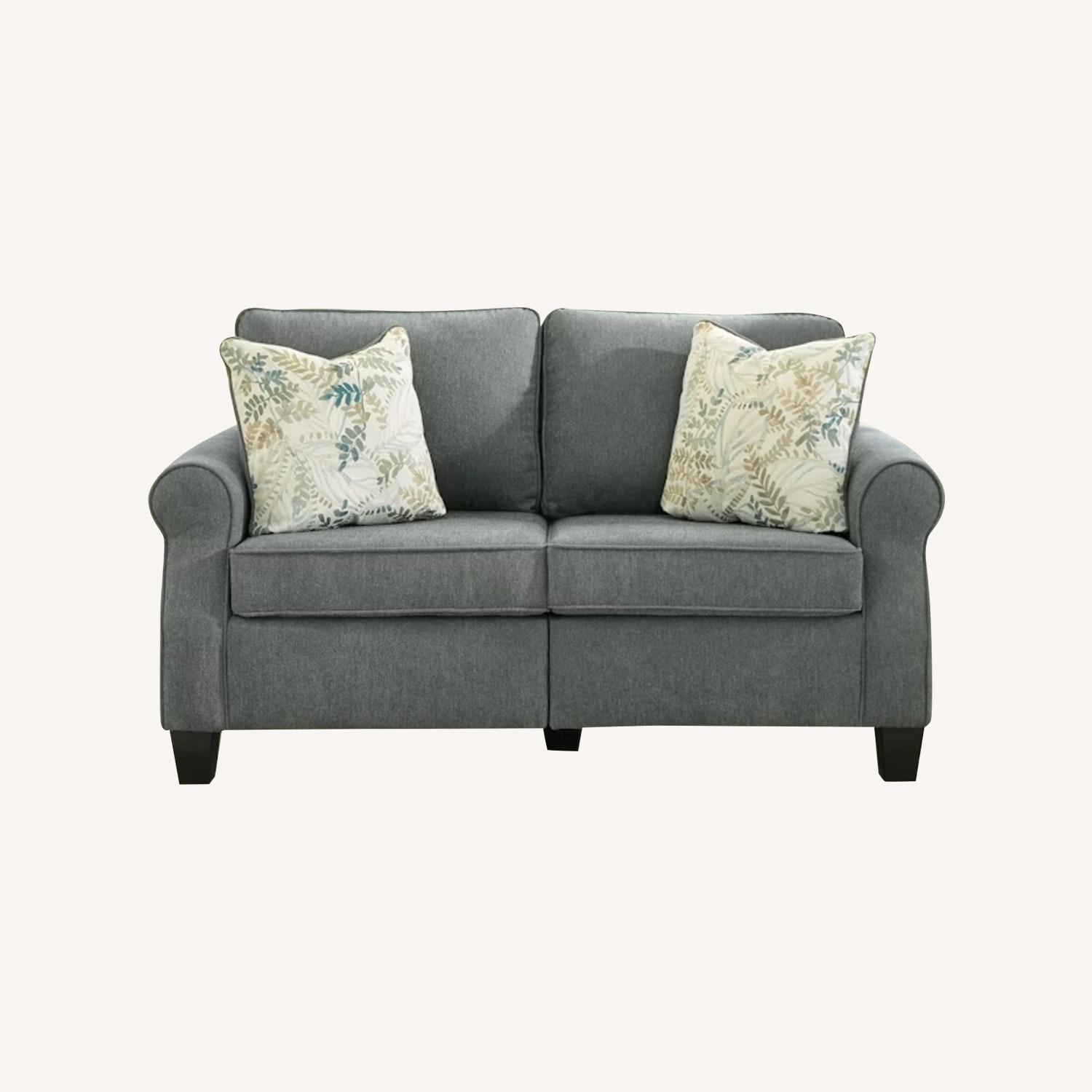 Ashley Furniture Alessio Dark Gray Loveseat - image-0