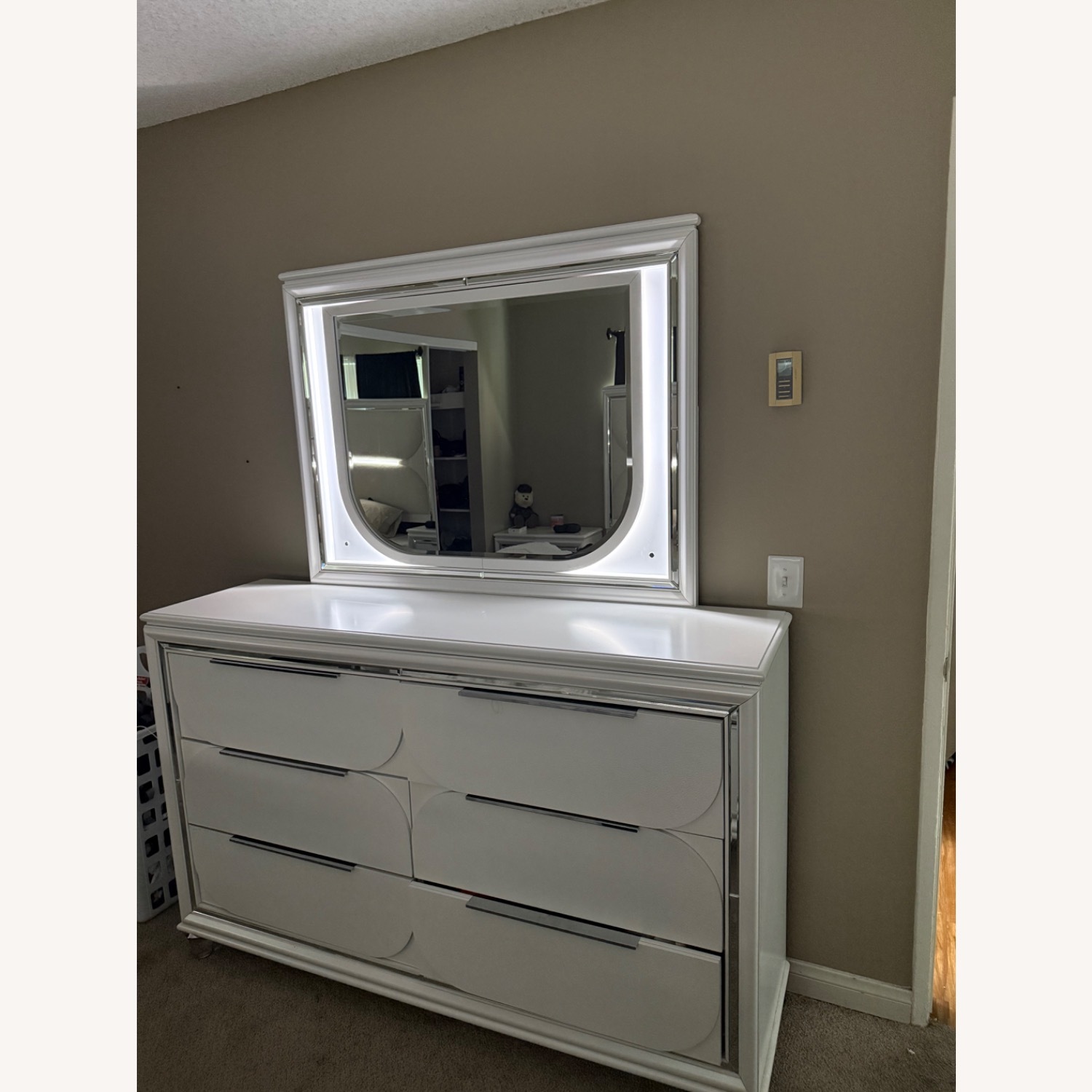 White Wood King Bed - image-3