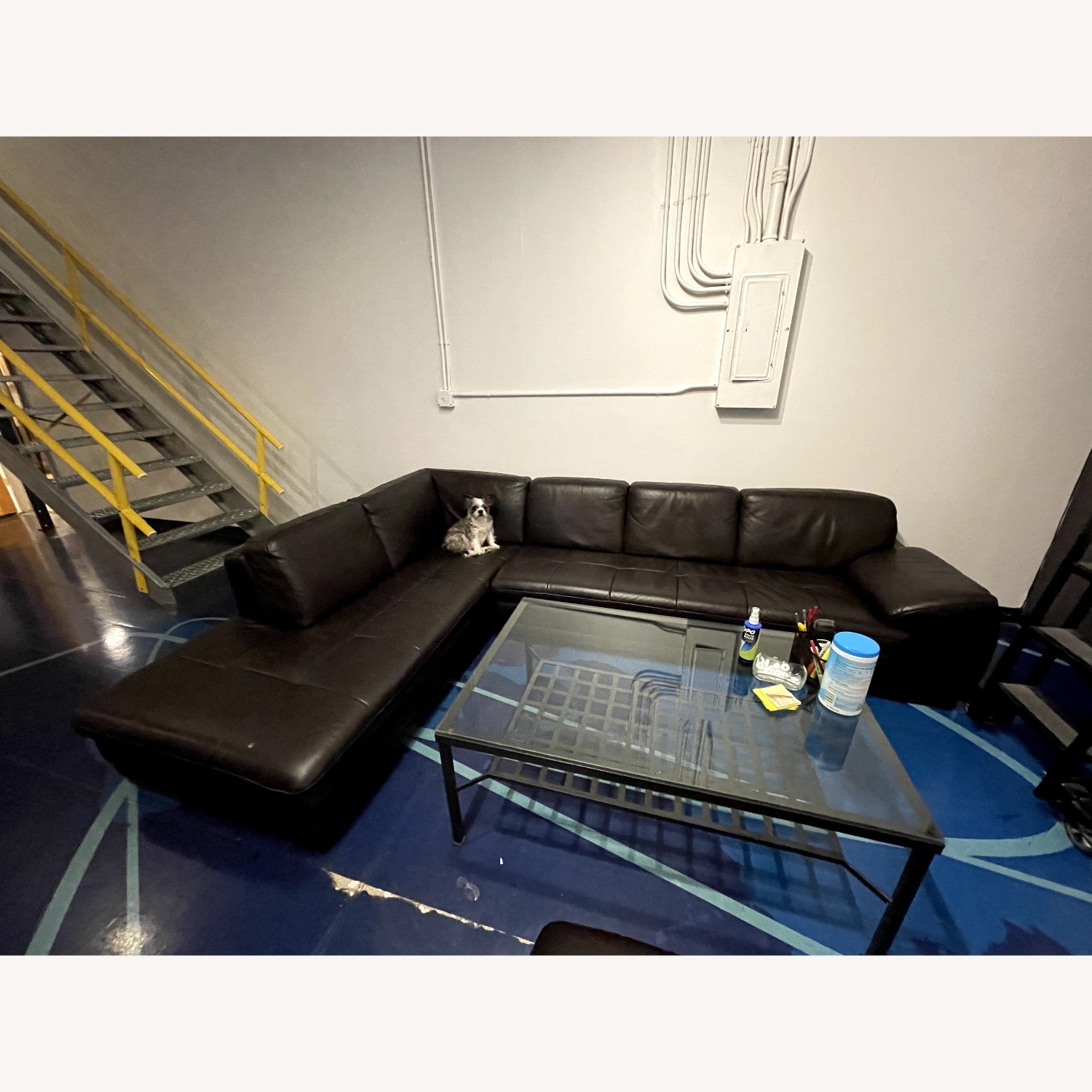 Dark Brown Leather 3+ Piece Sectional - image-1