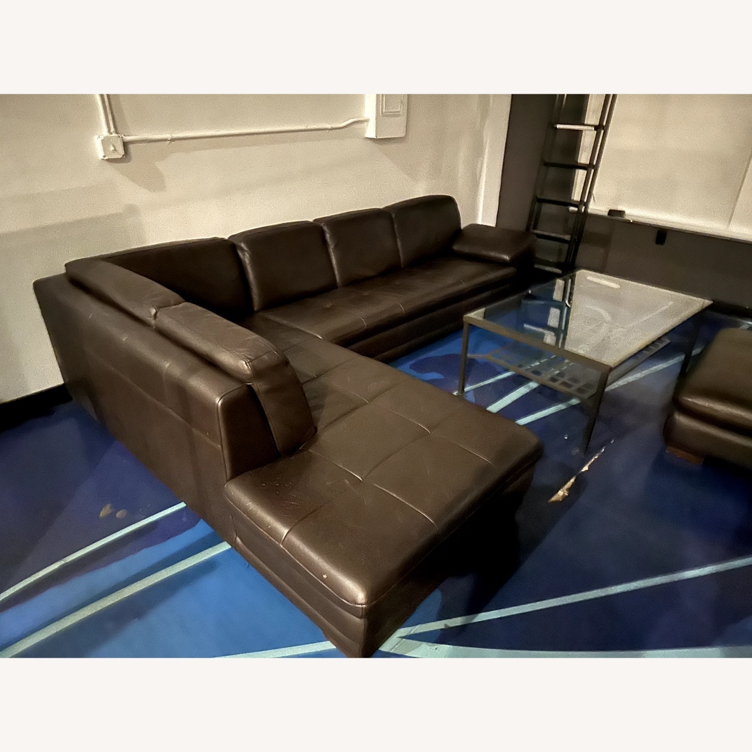 Dark Brown Leather 3+ Piece Sectional - image-3