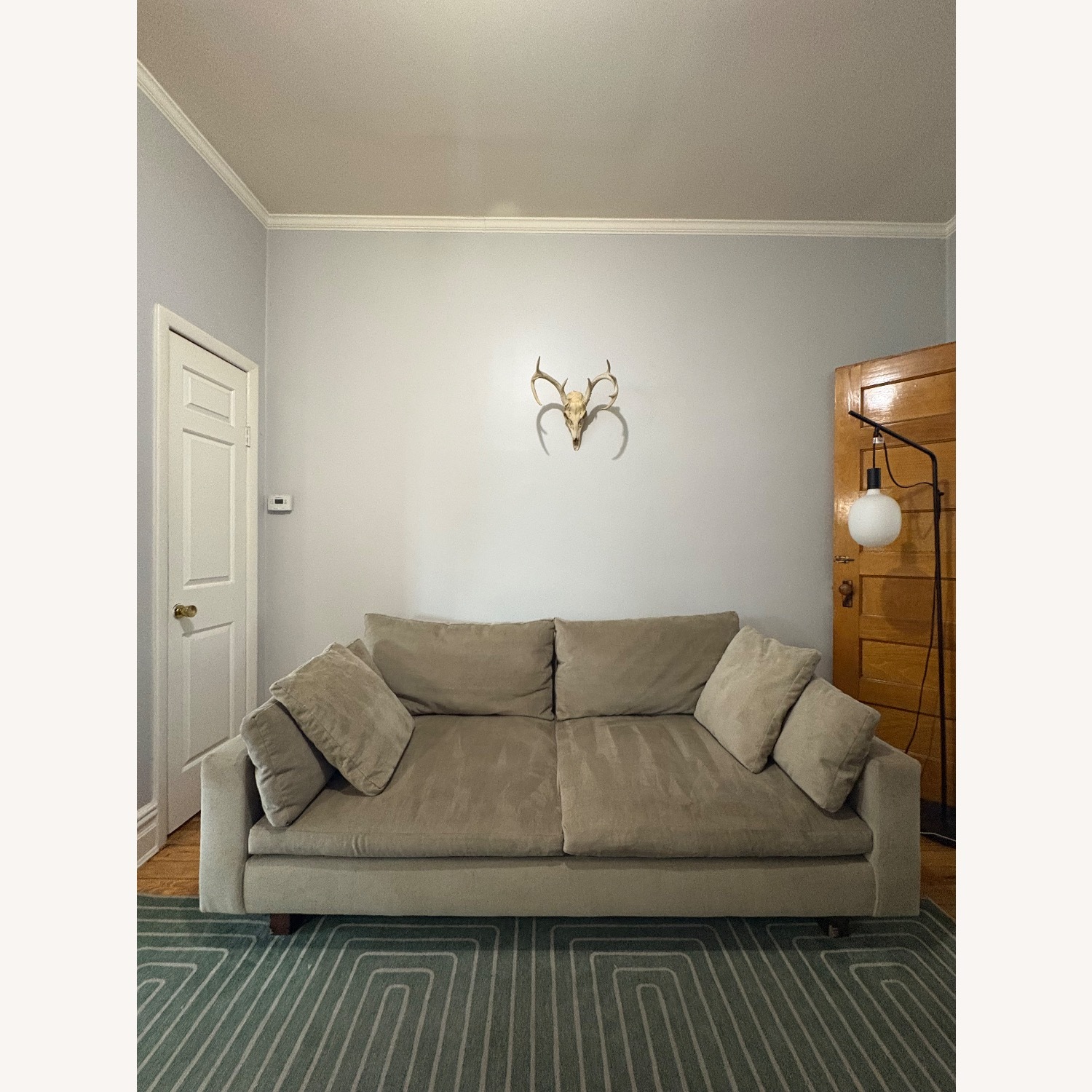West Elm Harmony Light Gray Fabric 2 Seater Sofa - image-1