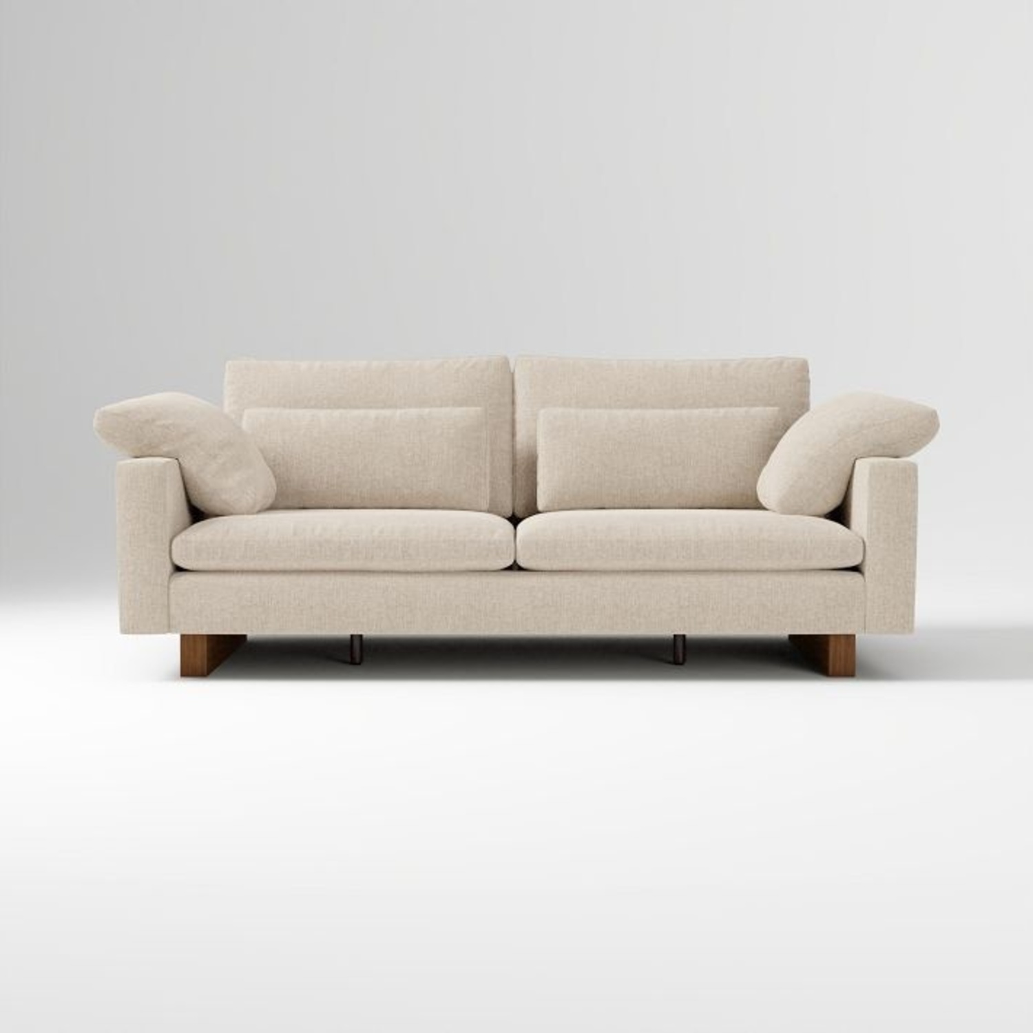 West Elm Harmony Light Gray Fabric 2 Seater Sofa - image-0