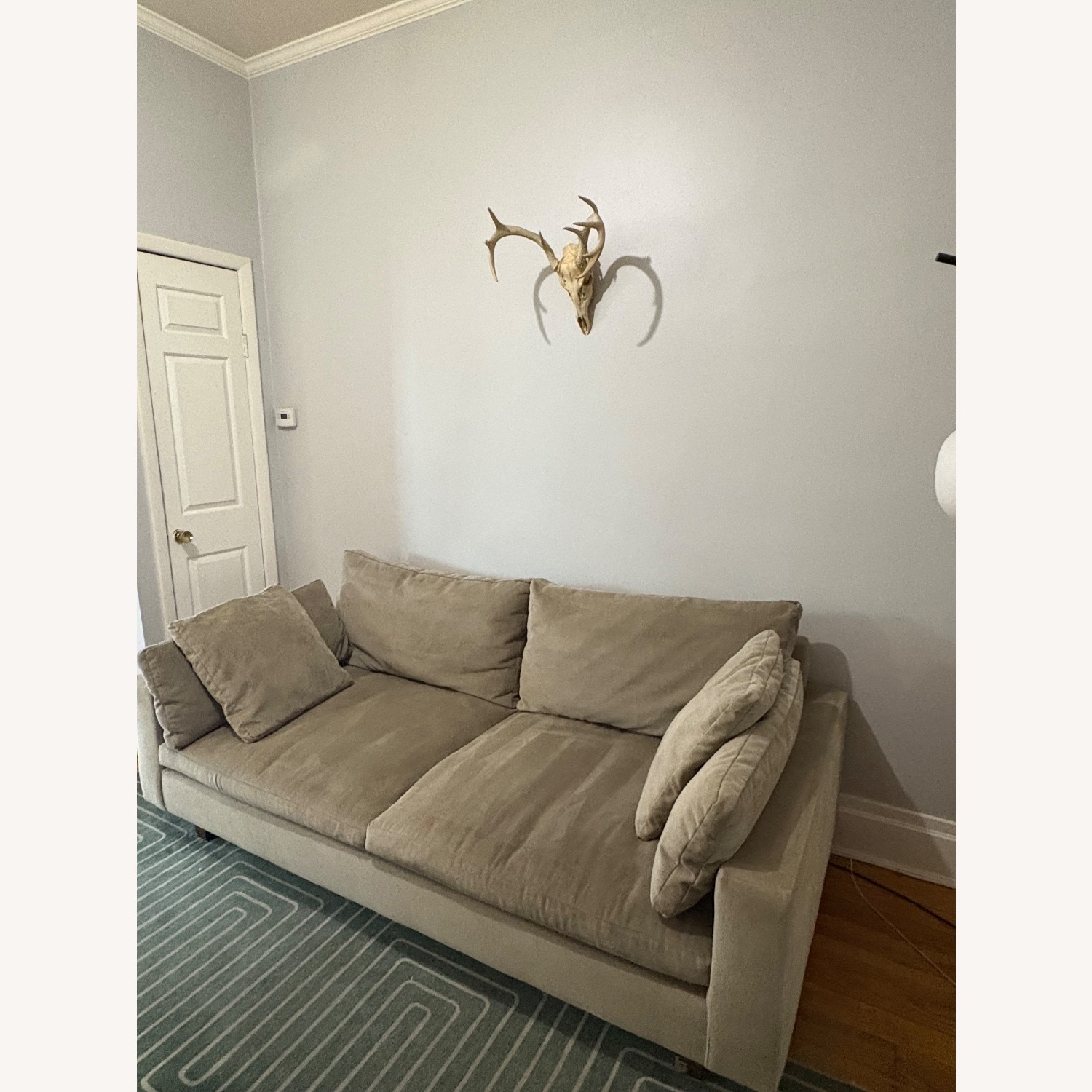 West Elm Harmony Light Gray Fabric 2 Seater Sofa - image-3