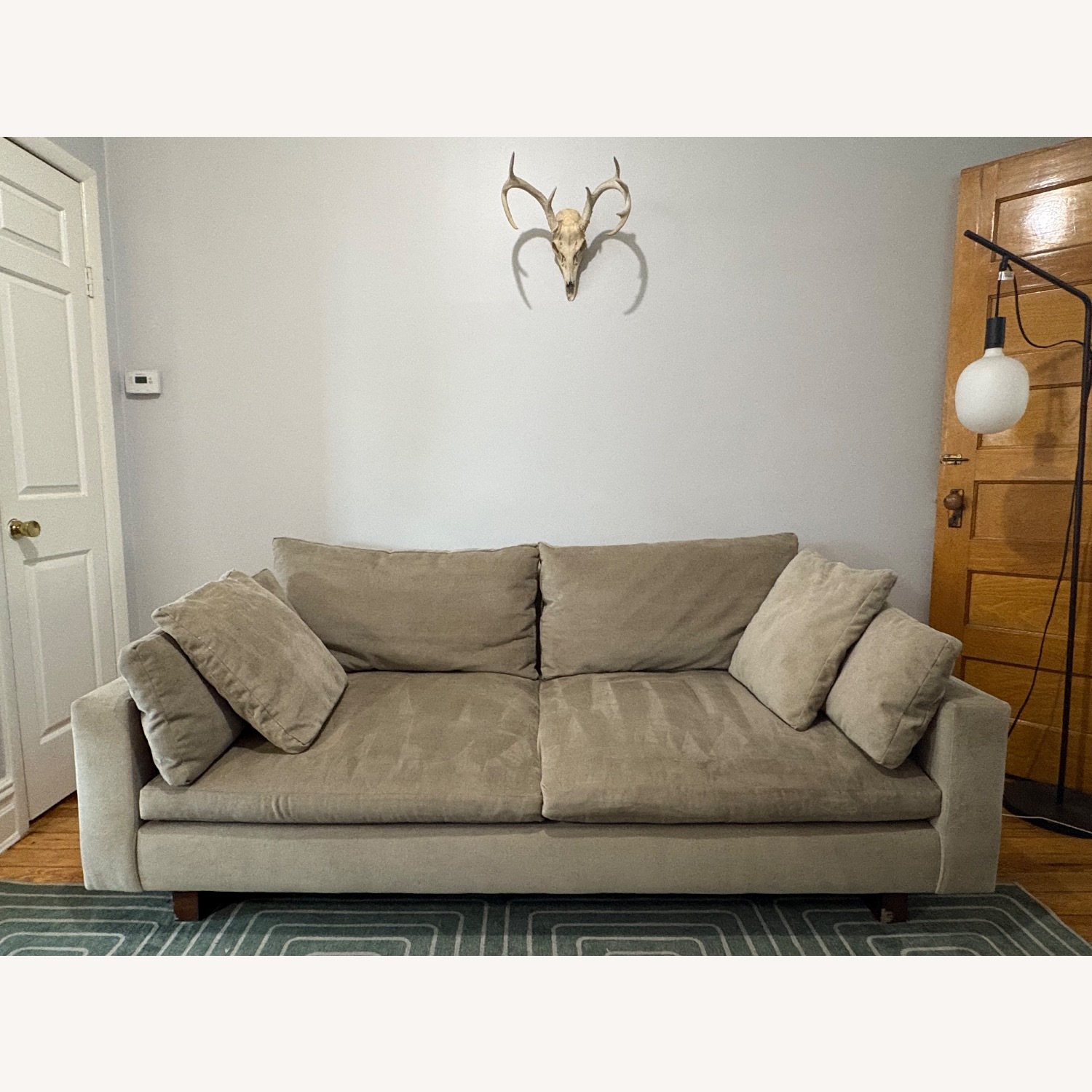 West Elm Harmony Light Gray Fabric 2 Seater Sofa - image-2