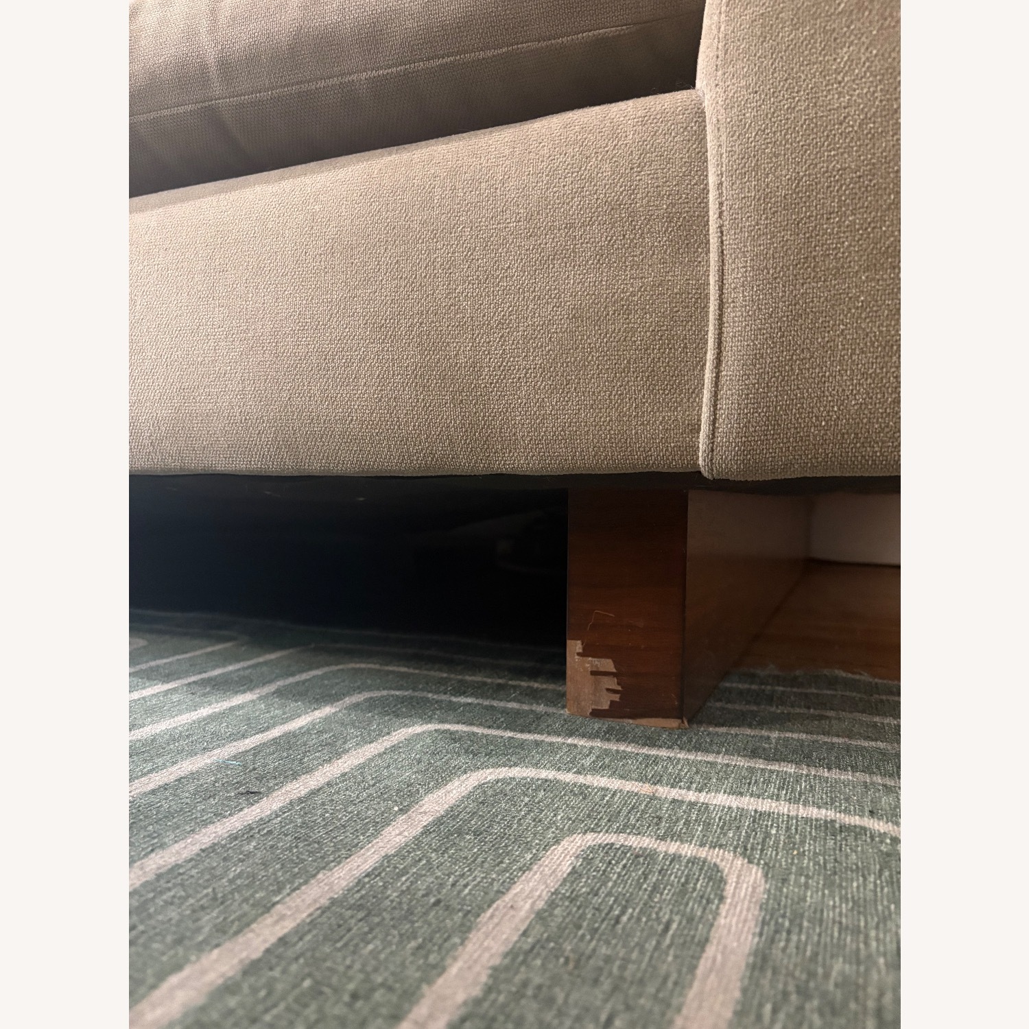 West Elm Harmony Light Gray Fabric 2 Seater Sofa - image-4