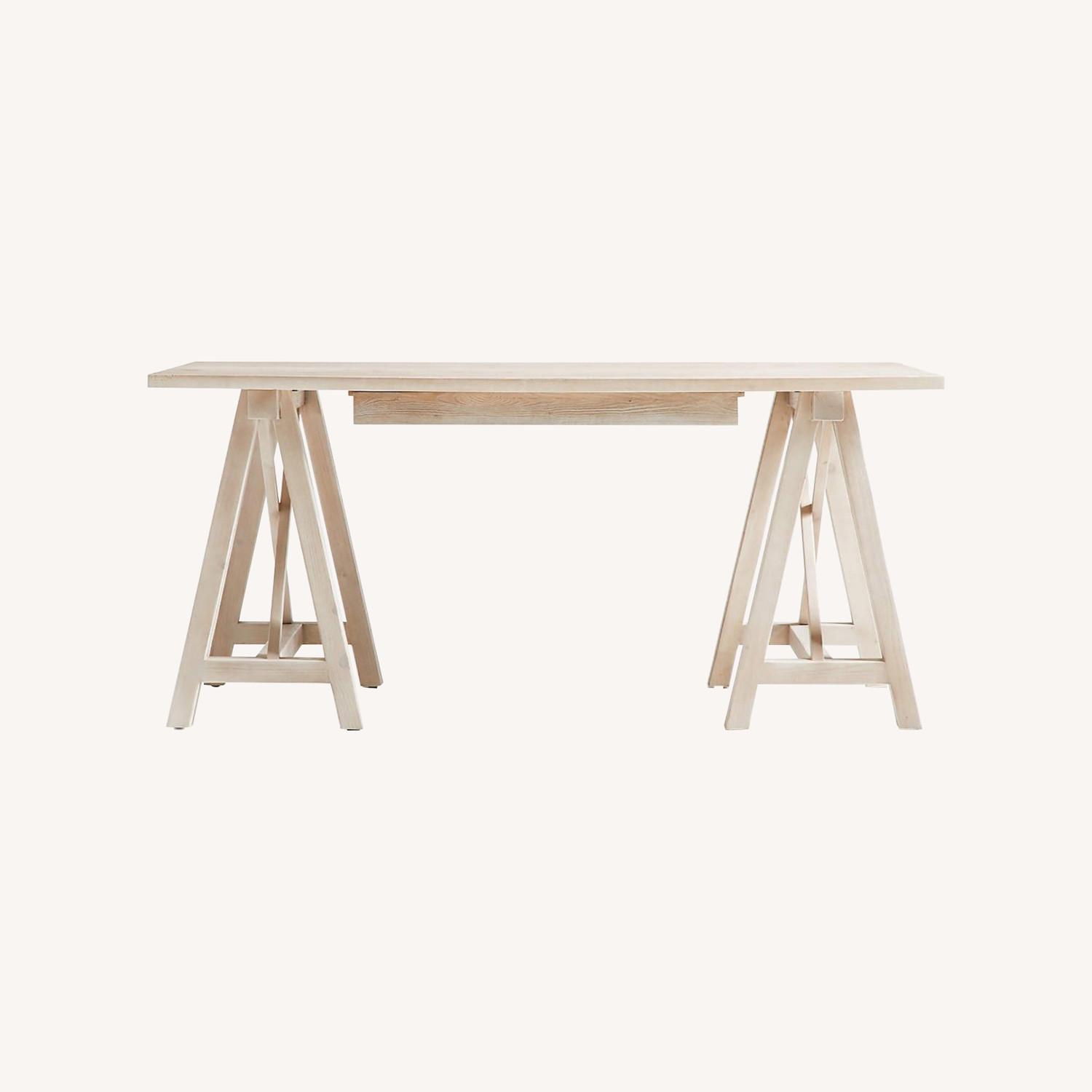 Crate & Barrel Leanne Ford Natural Wood Desk - image-0