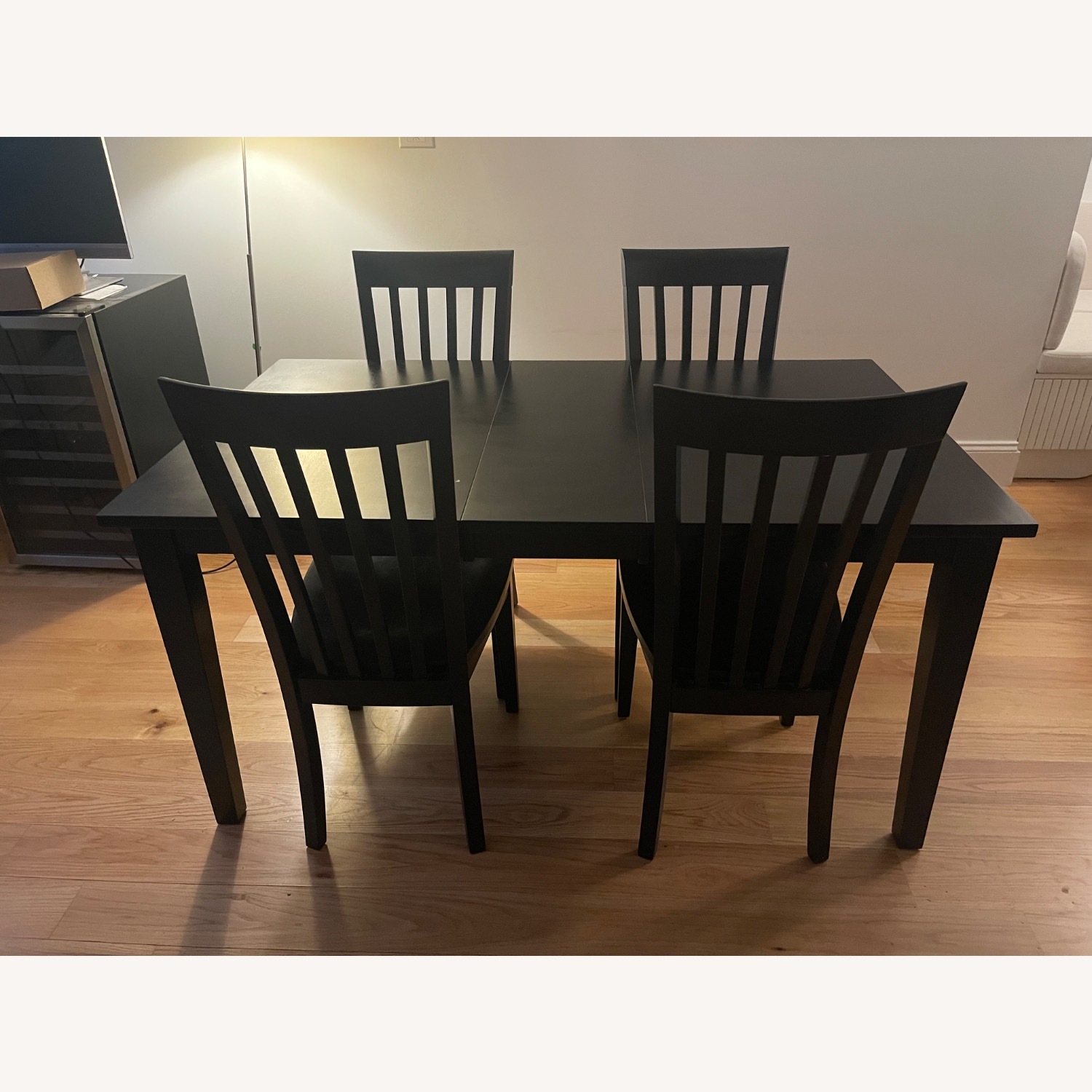 Elegant Black Wood Dining Set - image-0