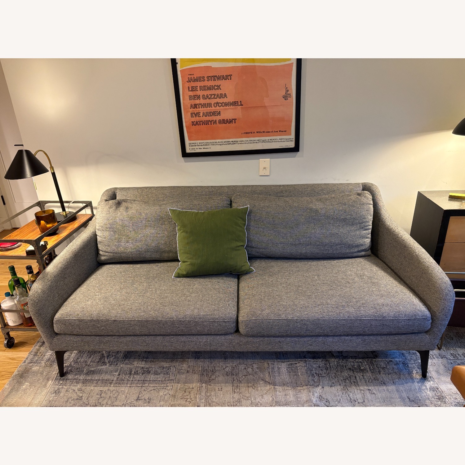 West Elm Alto Dark Gray Fabric 3+ Seater Sofa - image-1