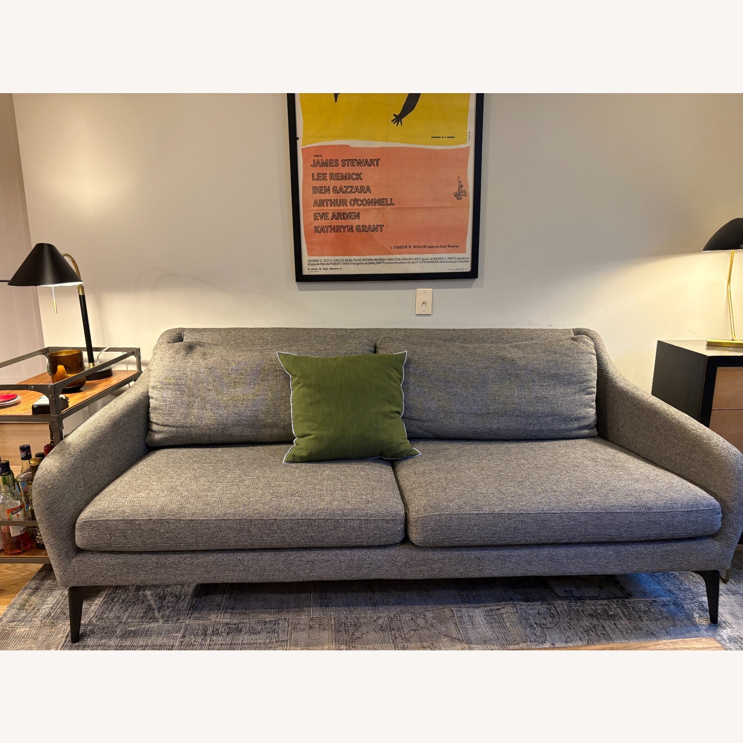 West Elm Alto Dark Gray Fabric 3+ Seater Sofa - image-2