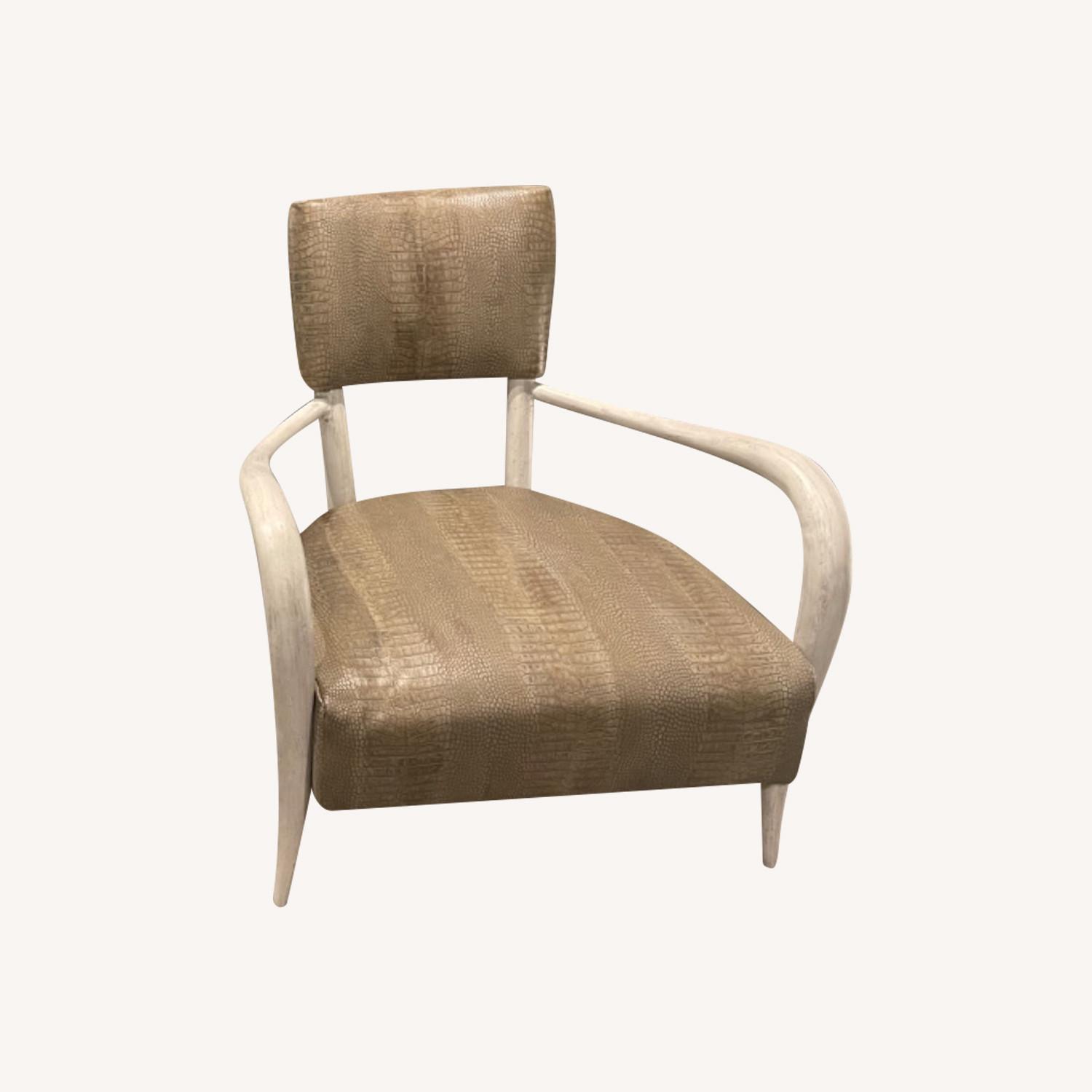 Bernhardt Light Gray Leather Accent Chairs - image-0