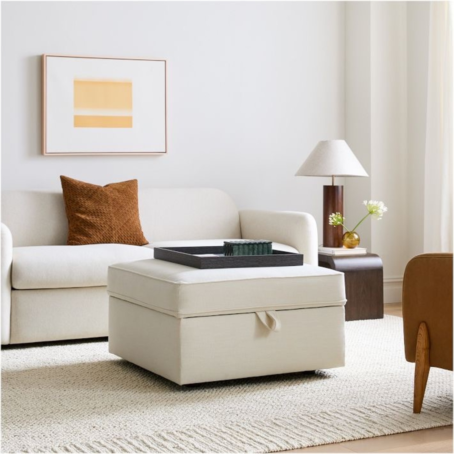 West Elm Harris Storage Ottoman - image-1