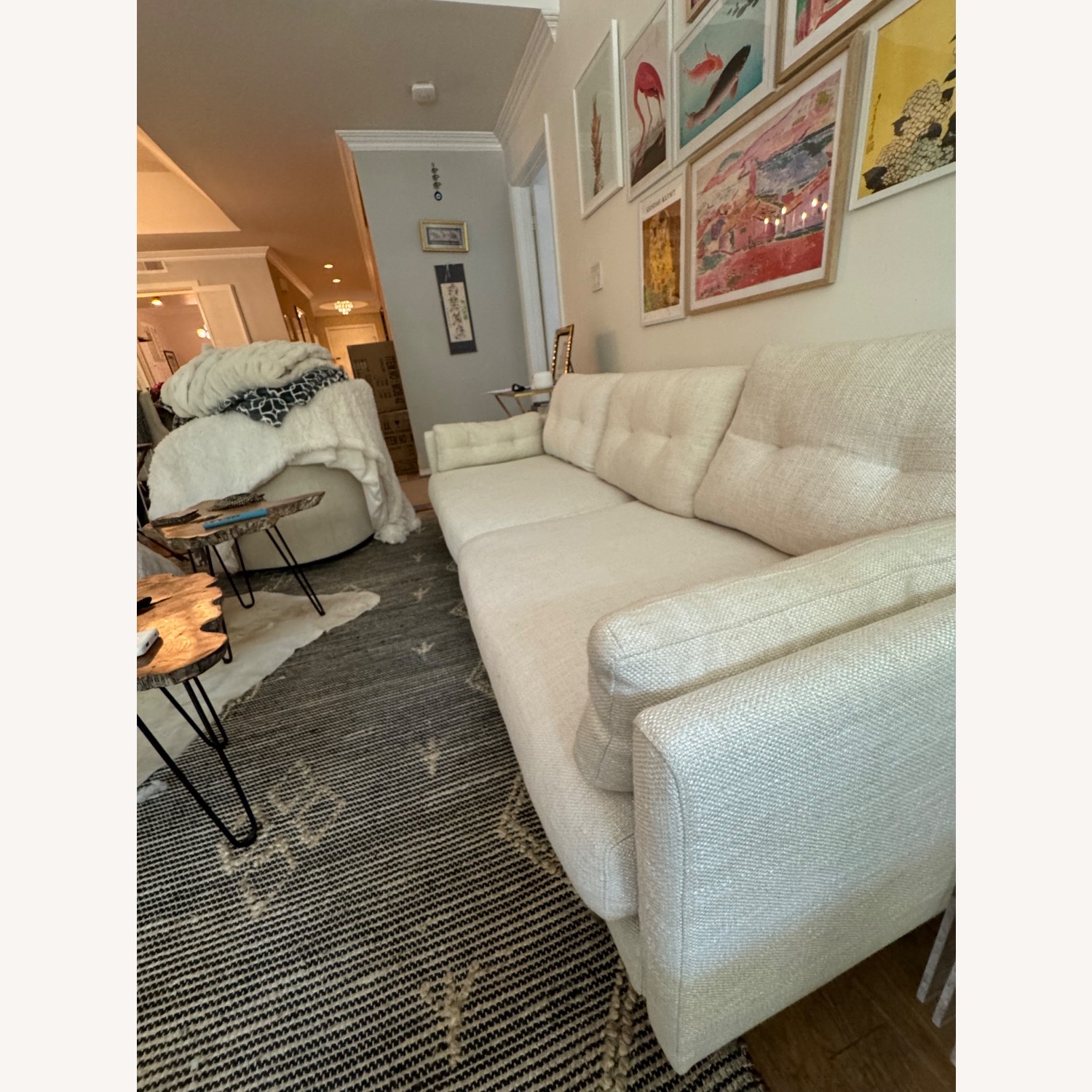 Jonathan Adler Malibu Natural Linen 3+ Seater Sofa - image-3