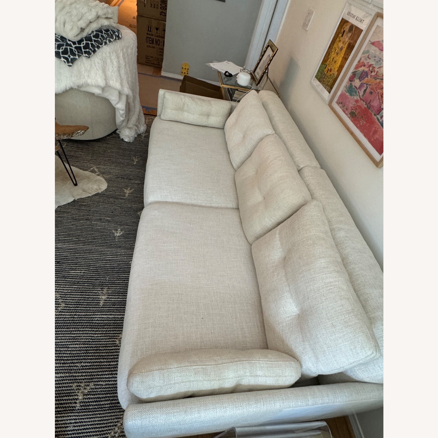 Jonathan Adler Malibu Natural Linen 3+ Seater Sofa - image-5