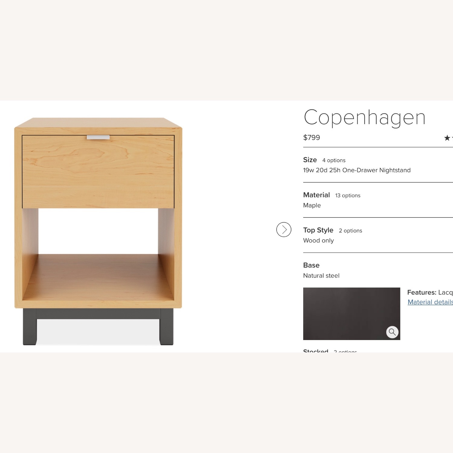 Room & Board Copenhagen Maple Nightstand - image-1
