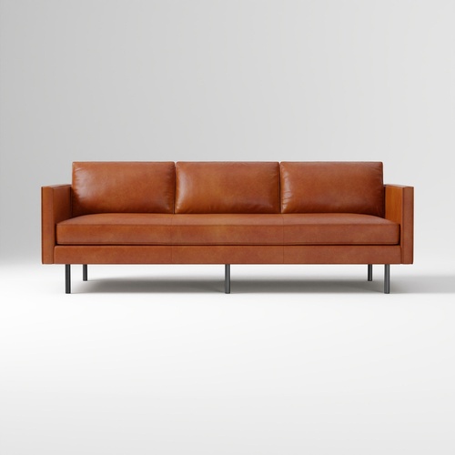 Used West Elm Axel Leather Sofa - 89'  for sale on AptDeco