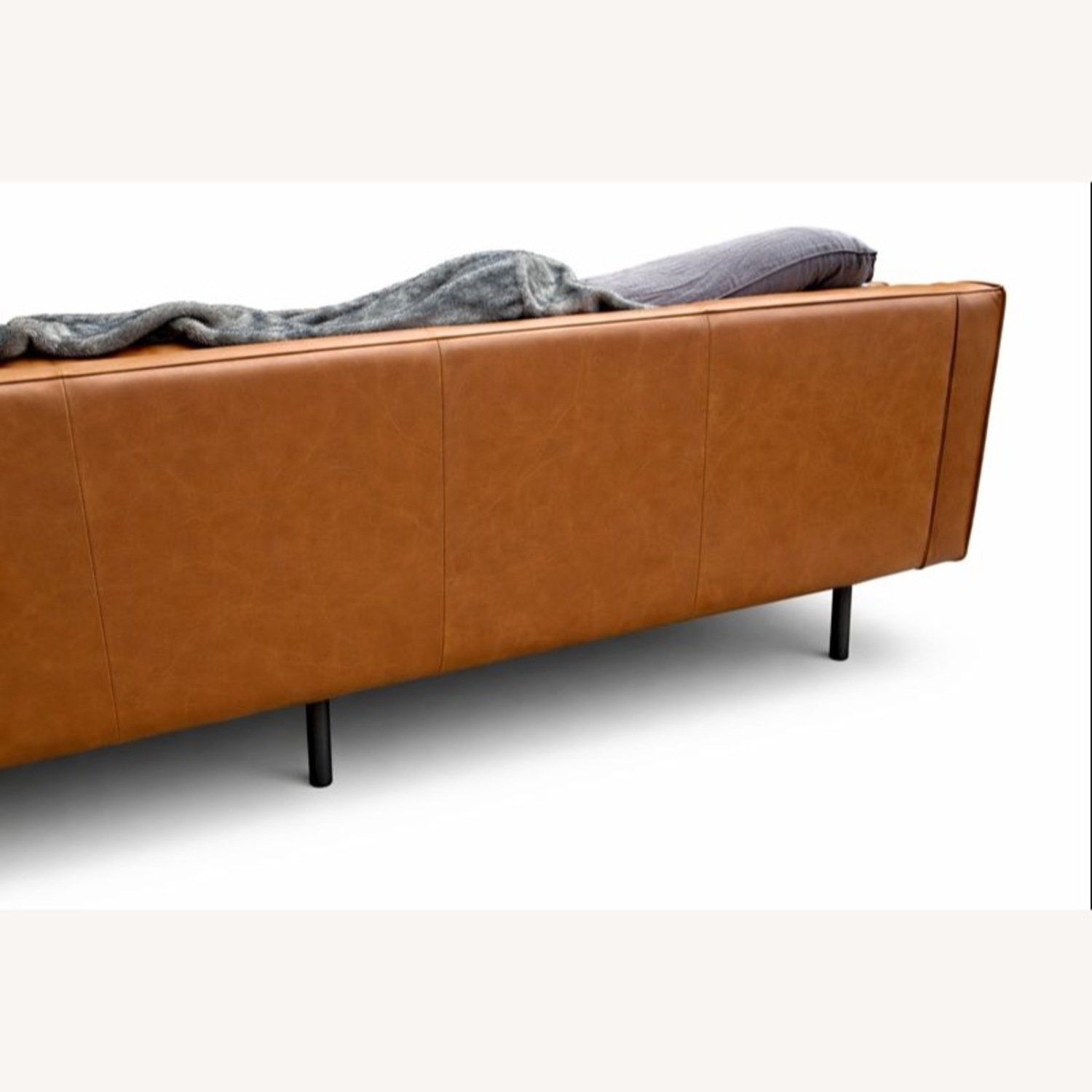 West Elm Axel Leather Sofa - 89'  - image-4