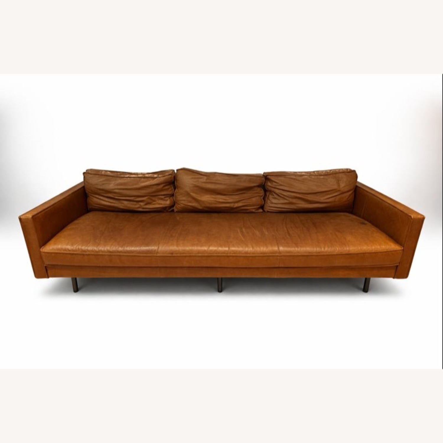 West Elm Axel Leather Sofa - 89'  - image-3