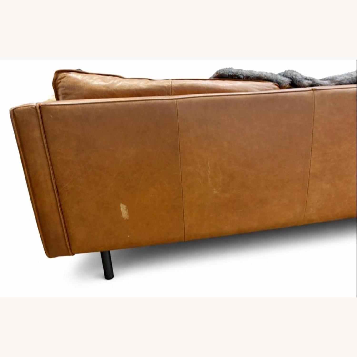 West Elm Axel Leather Sofa - 89'  - image-1