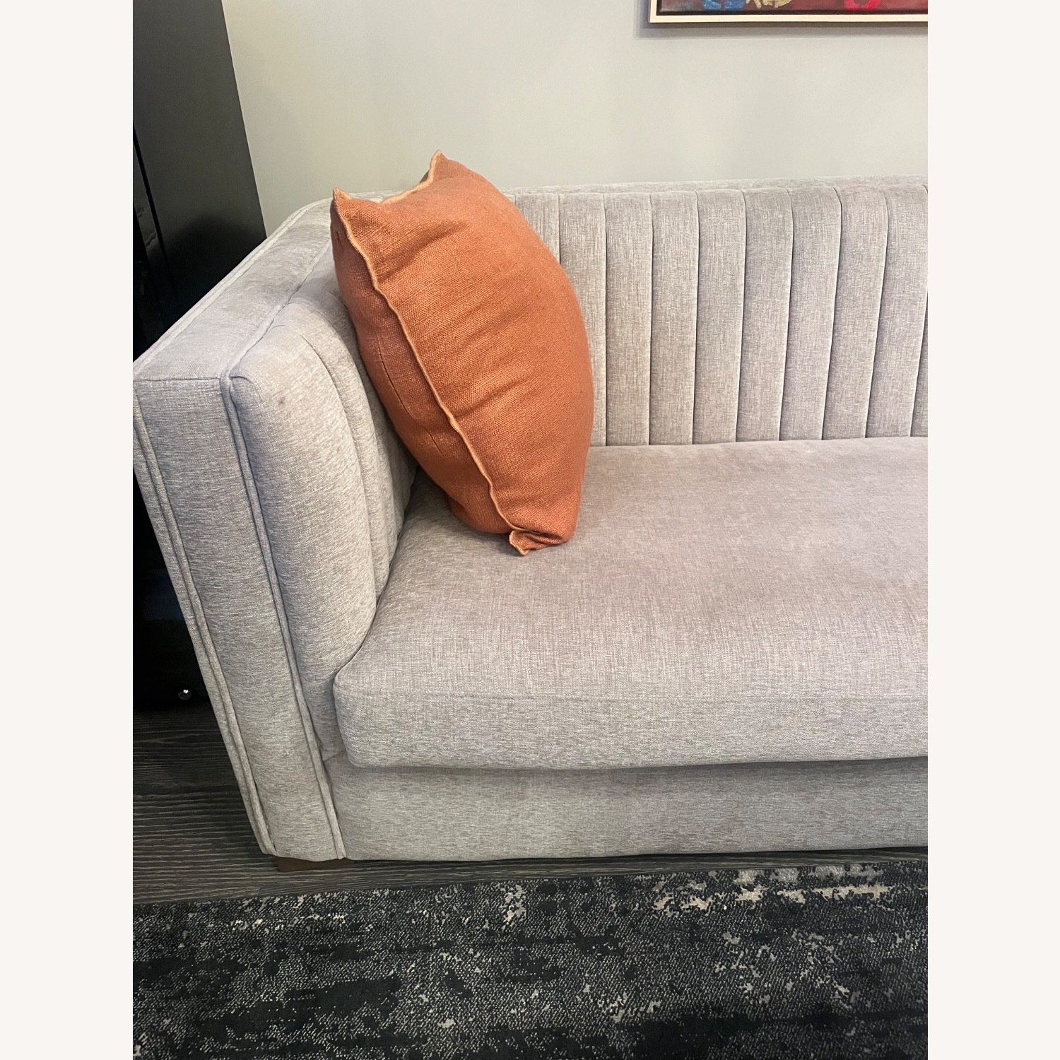 Raymour & Flanigan Caitlin Silver Fabric 3+ Seater Sofa - image-5