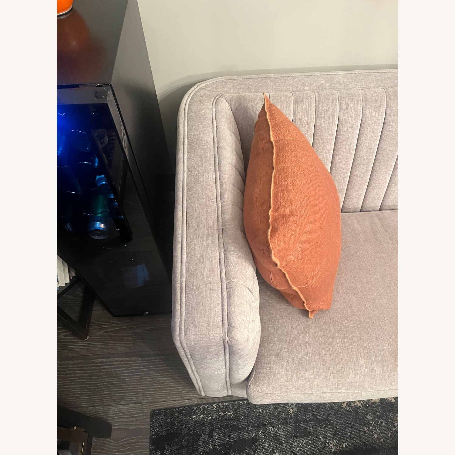 Raymour & Flanigan Caitlin Silver Fabric 3+ Seater Sofa - image-4