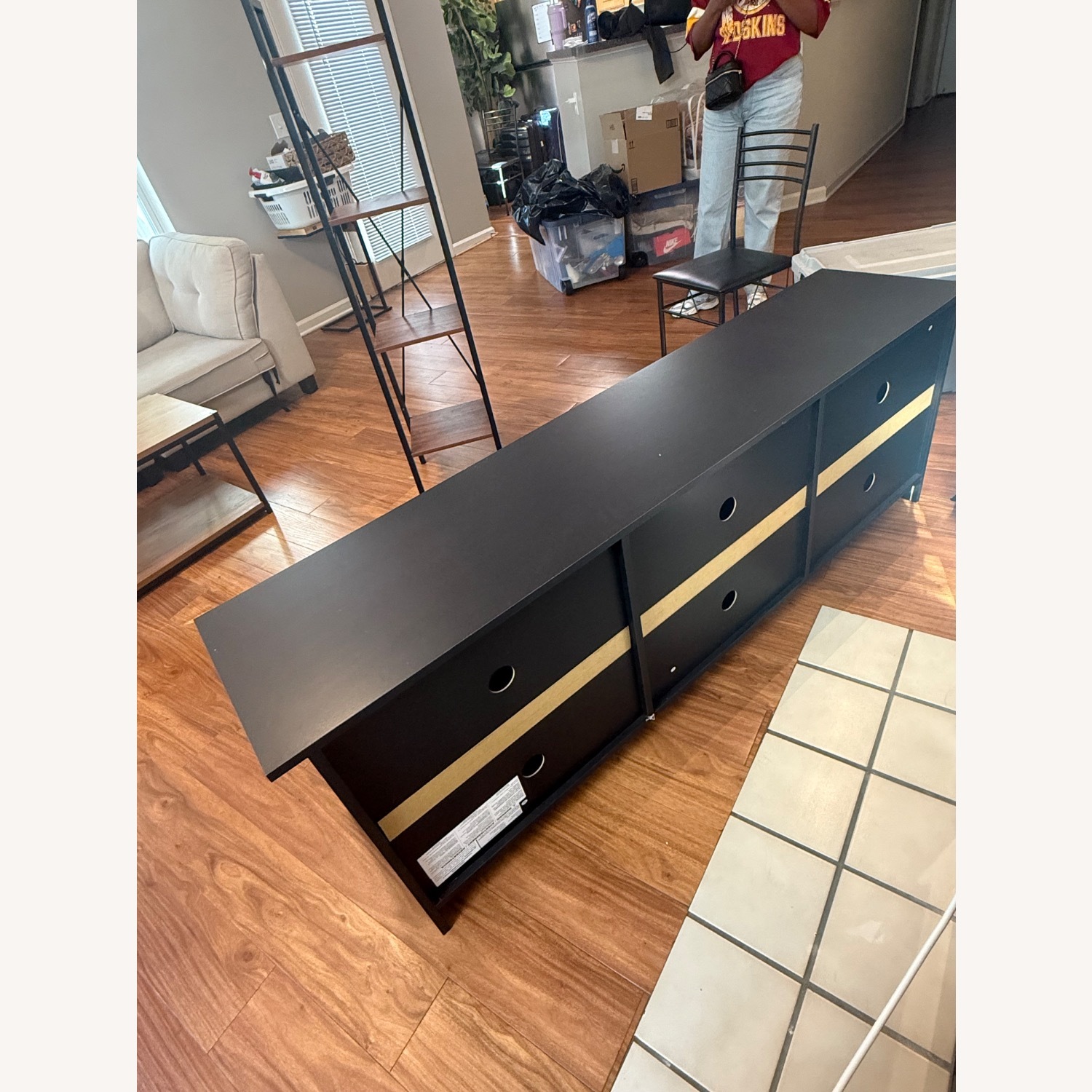 Black Wood Media Storage for TV up to 70 inch  - image-4