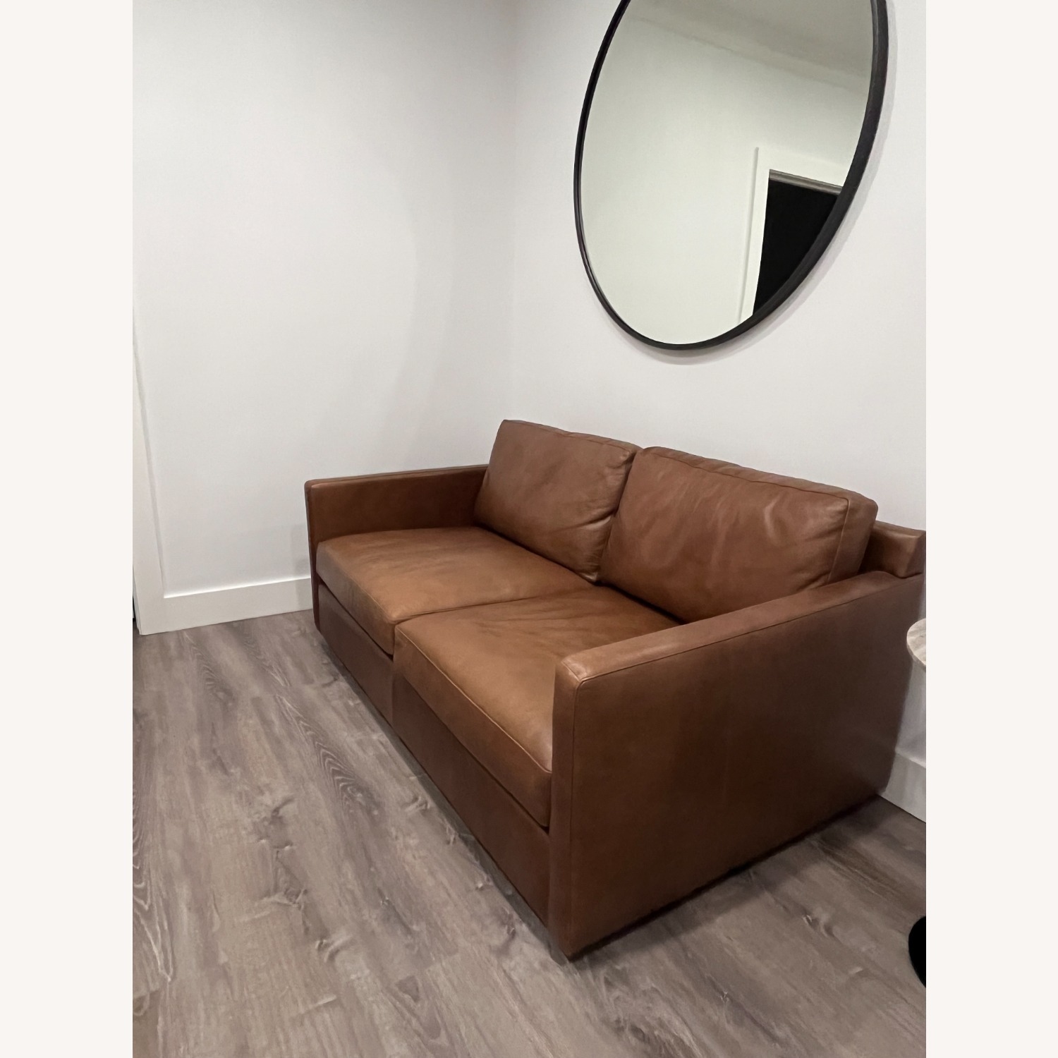 Pottery Barn Pacifica Dark Brown Leather Loveseat - image-1