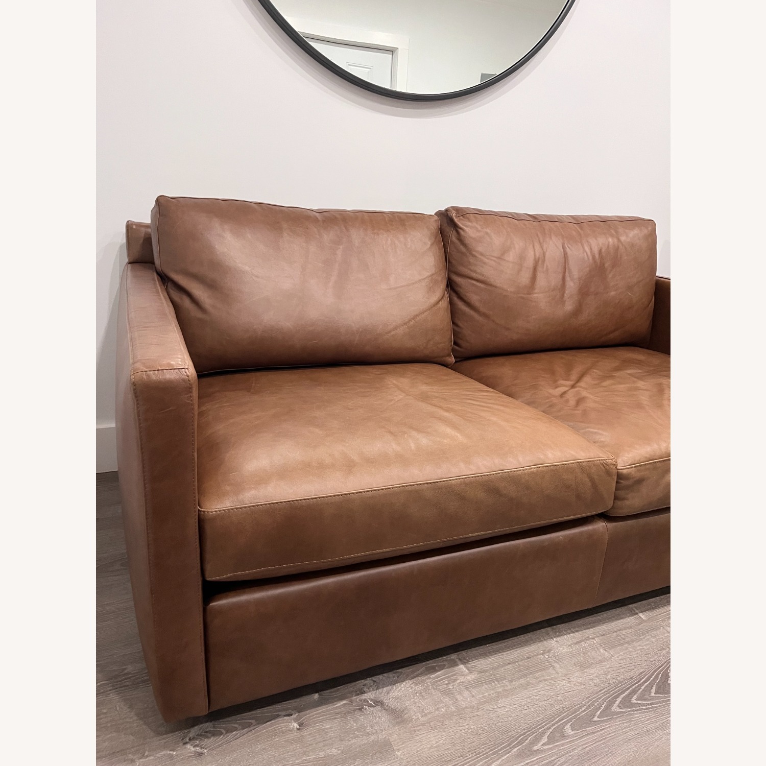 Pottery Barn Pacifica Dark Brown Leather Loveseat - image-2