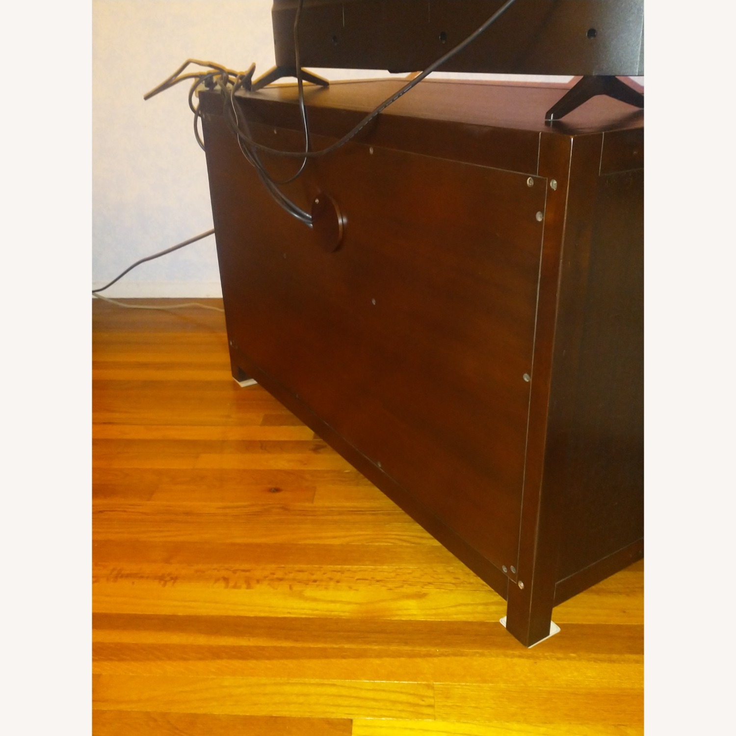 Pottery Barn Rhys Dark Brown Wood Media Storage - image-4