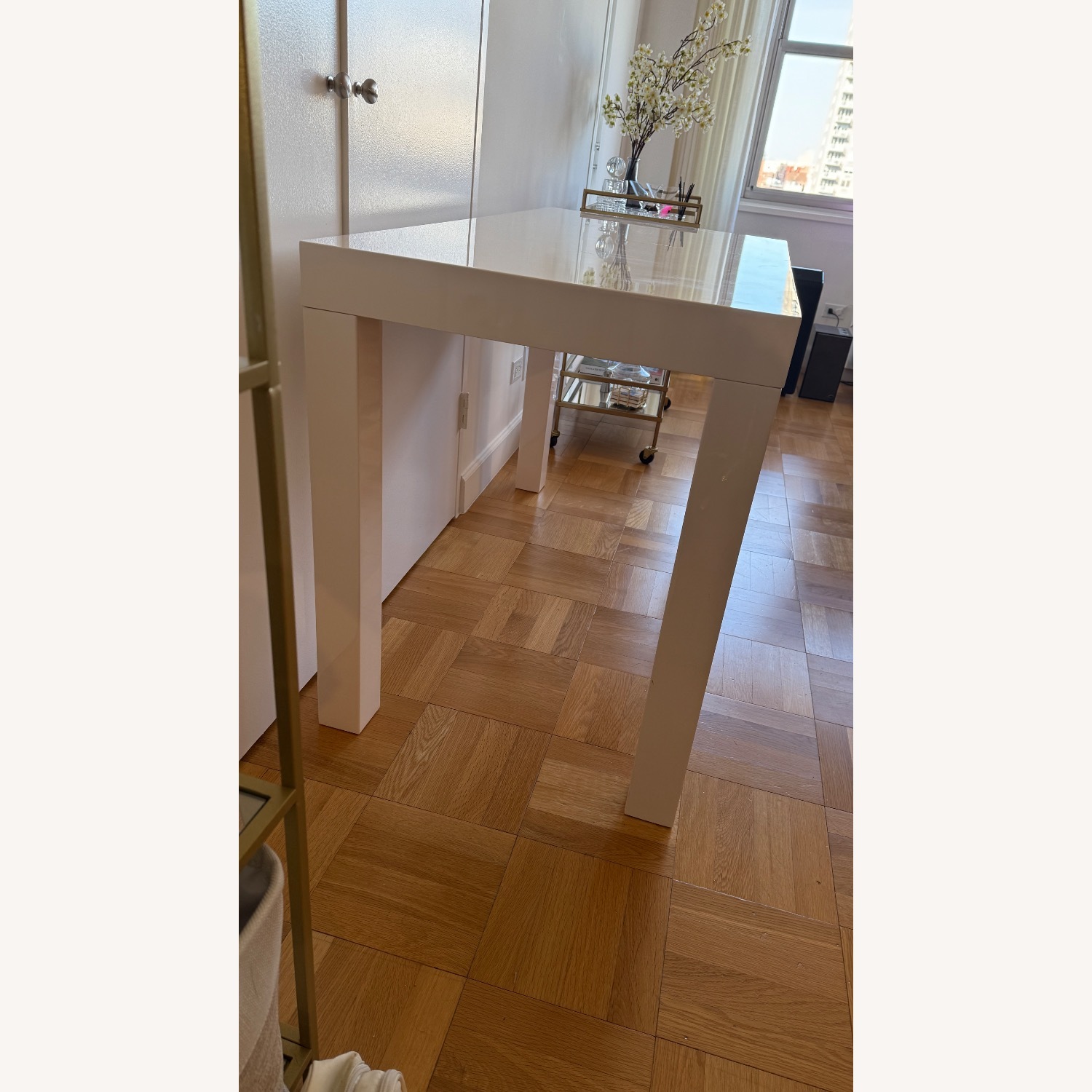 West Elm Parsons White Wood Desk - image-3