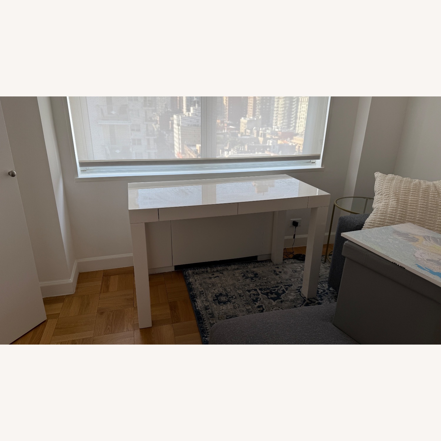 West Elm Parsons White Wood Desk - image-1