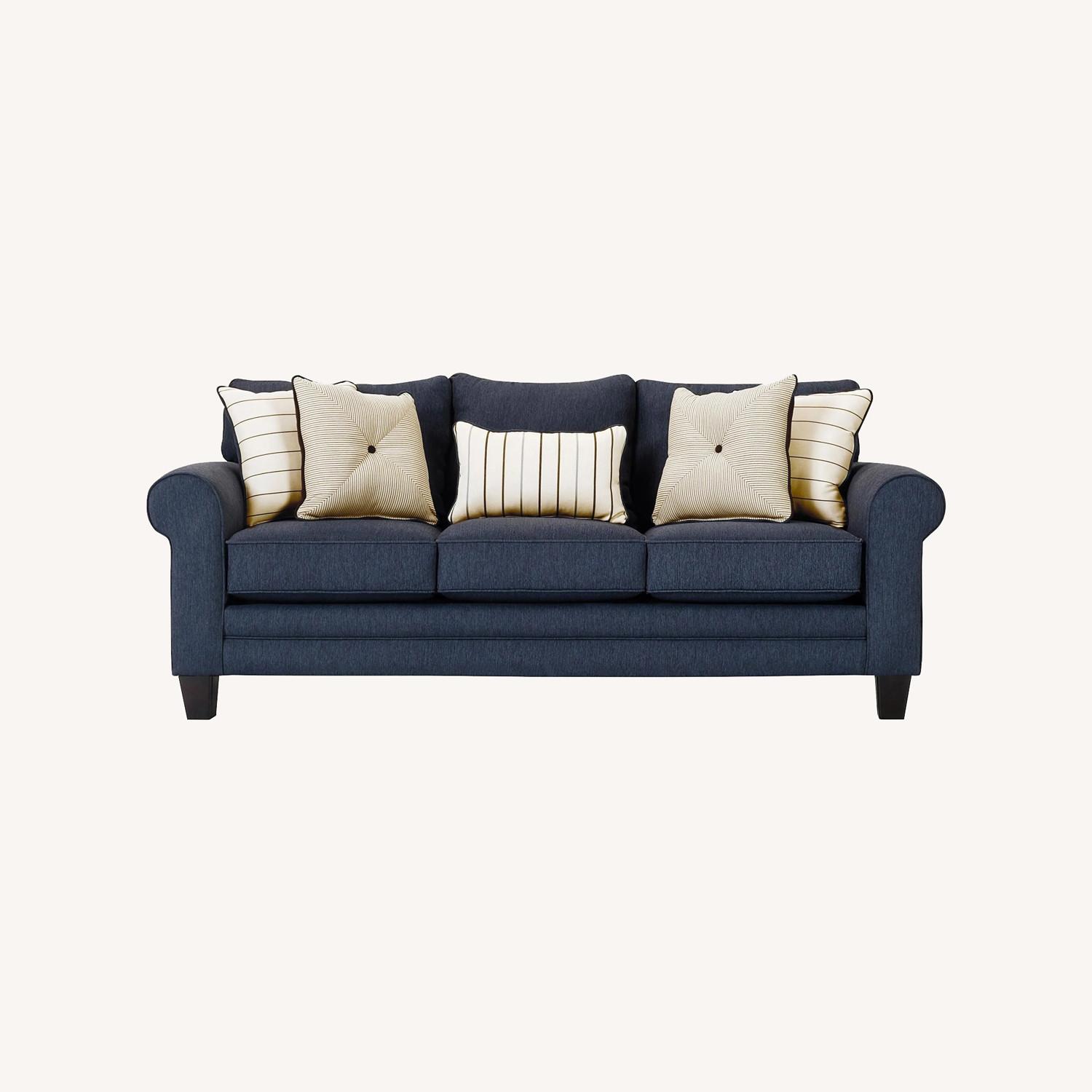 Raymour & Flanigan McKinley Blue 3+ Seater Sofa - image-0