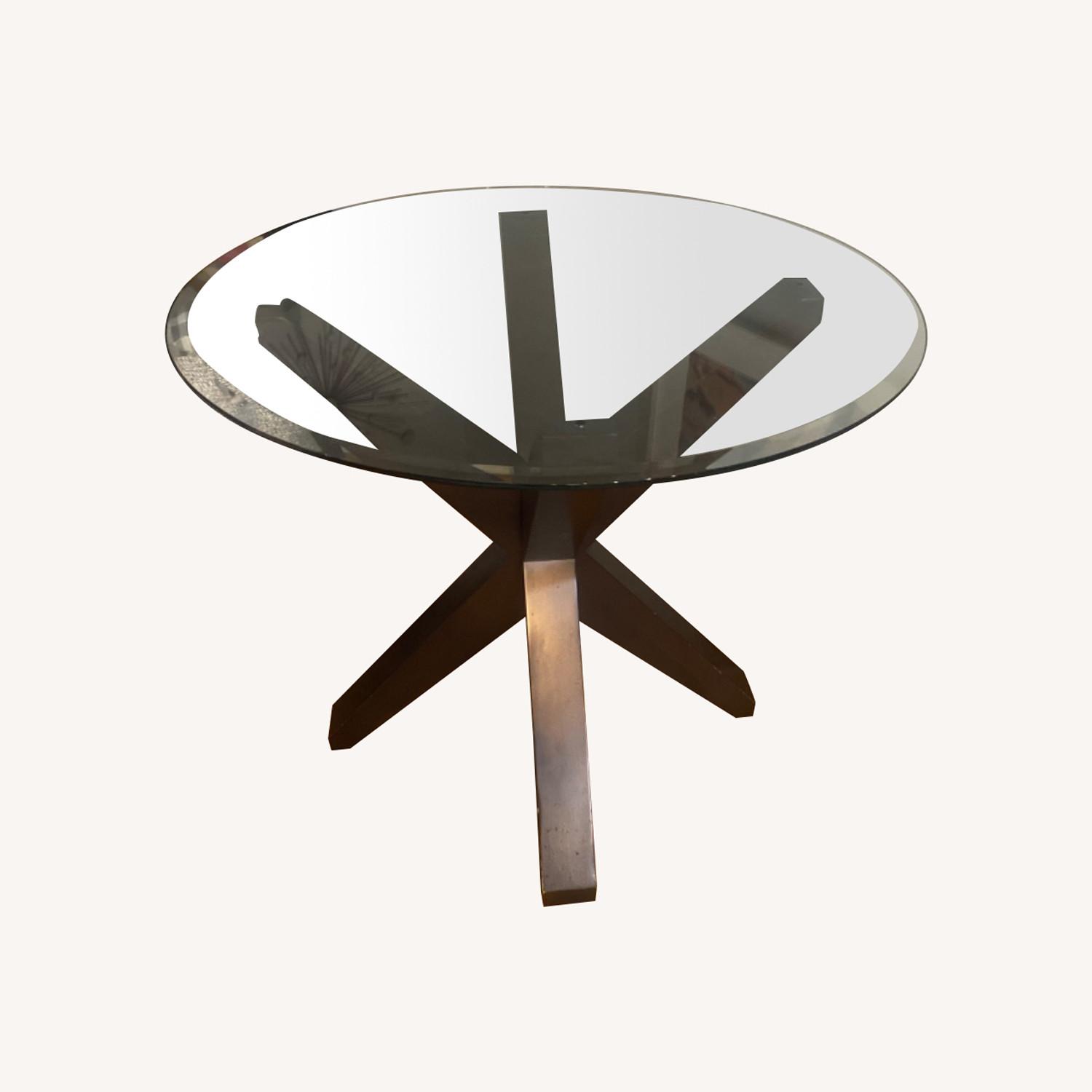 Glass and Wood Table - image-0