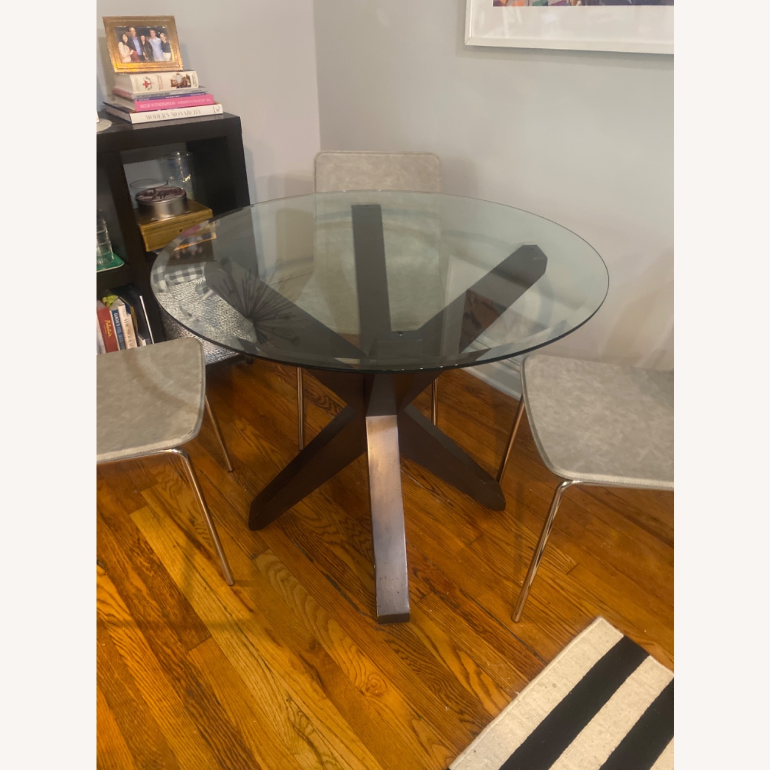 Glass and Wood Table - image-1