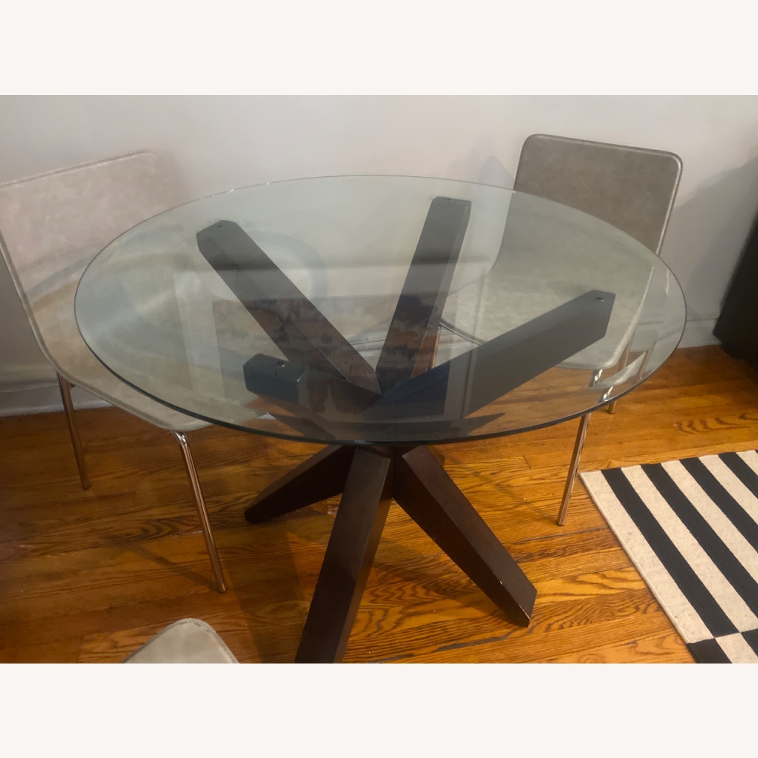 Glass and Wood Table - image-2