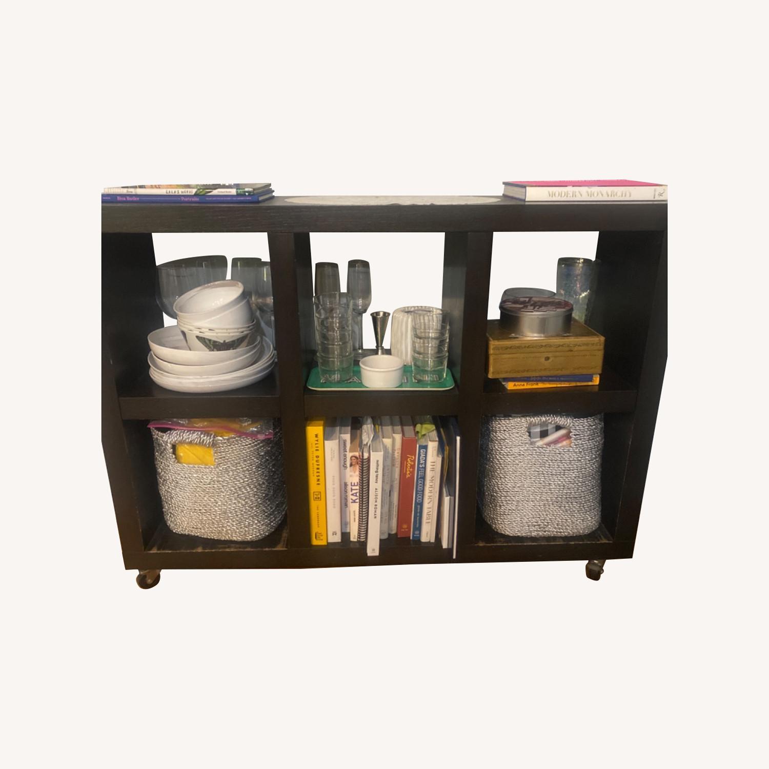 West Elm Dark Brown Wood Bookcase - image-0