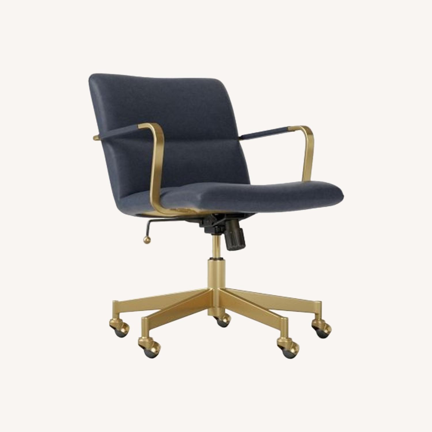 West Elm Cooper Leather Swivel Office Chair - image-0