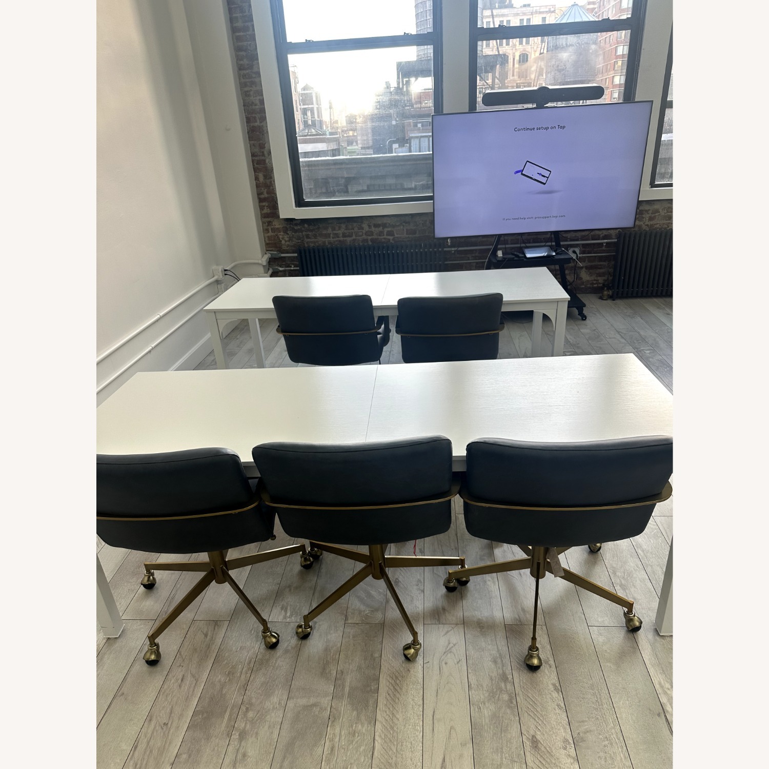 West Elm Cooper Leather Swivel Office Chair - image-1