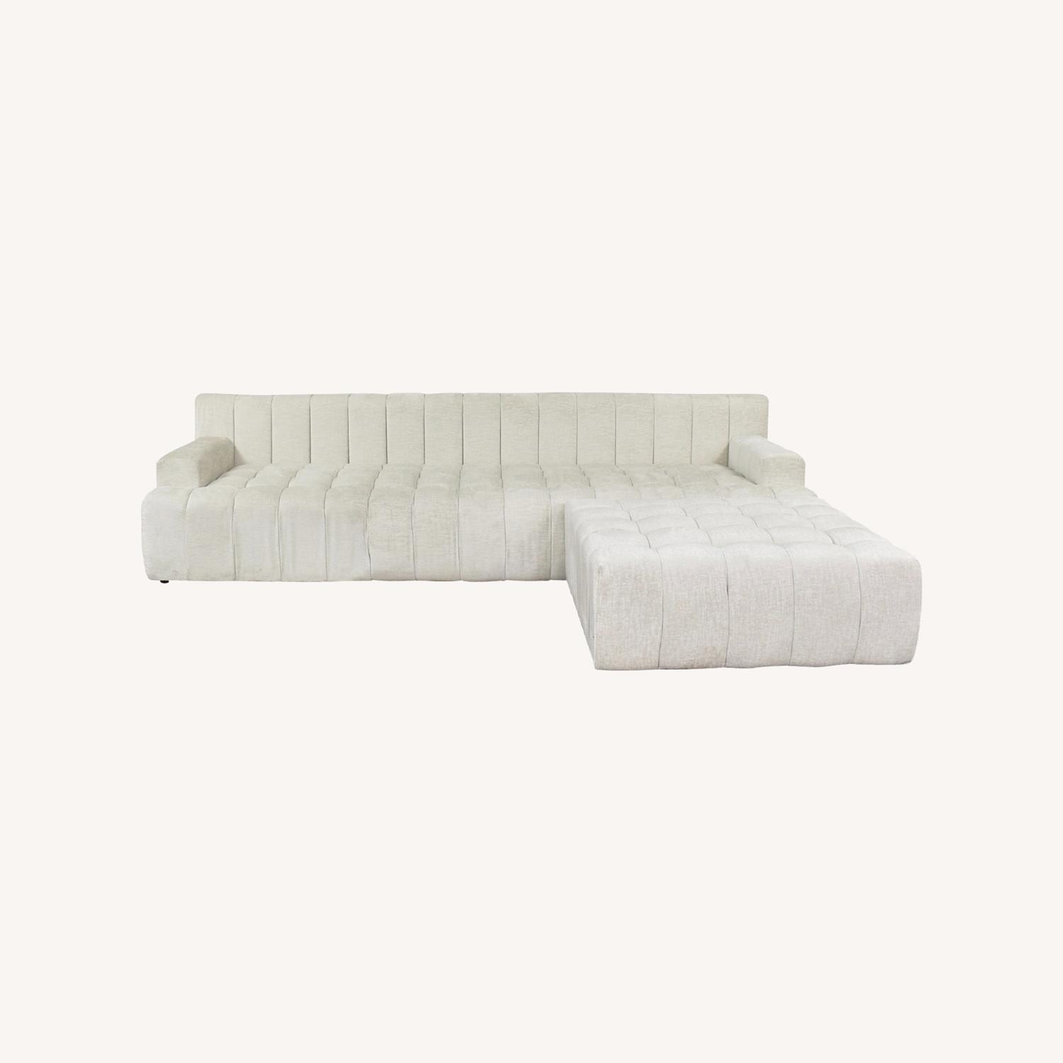ModShop Delano White Velvet 2 Piece Sectional - image-0