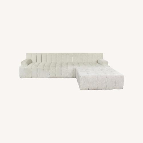 Used ModShop Delano White Velvet 2 Piece Sectional for sale on AptDeco
