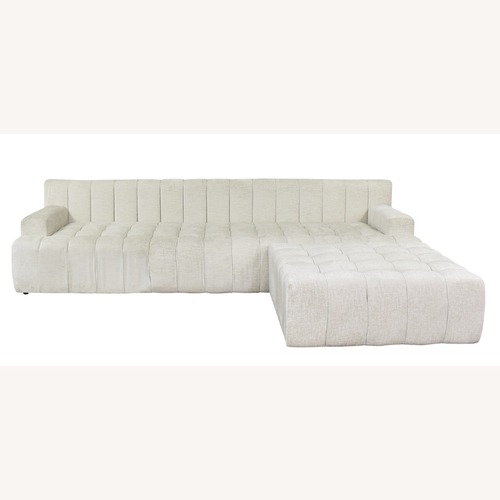 Used ModShop Delano White Velvet 2 Piece Sectional for sale on AptDeco