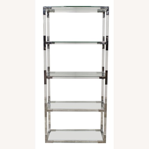 Used Milo Baughman Glass, Chrome, and Lucite Bookshelf for sale on AptDeco
