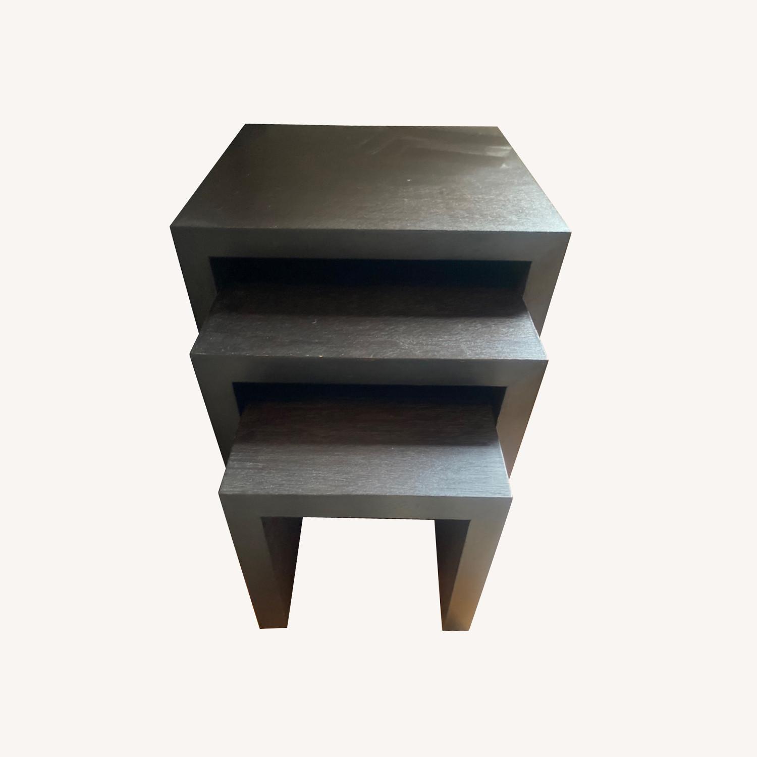 West Elm Dark Brown Wood Side Tables - image-0