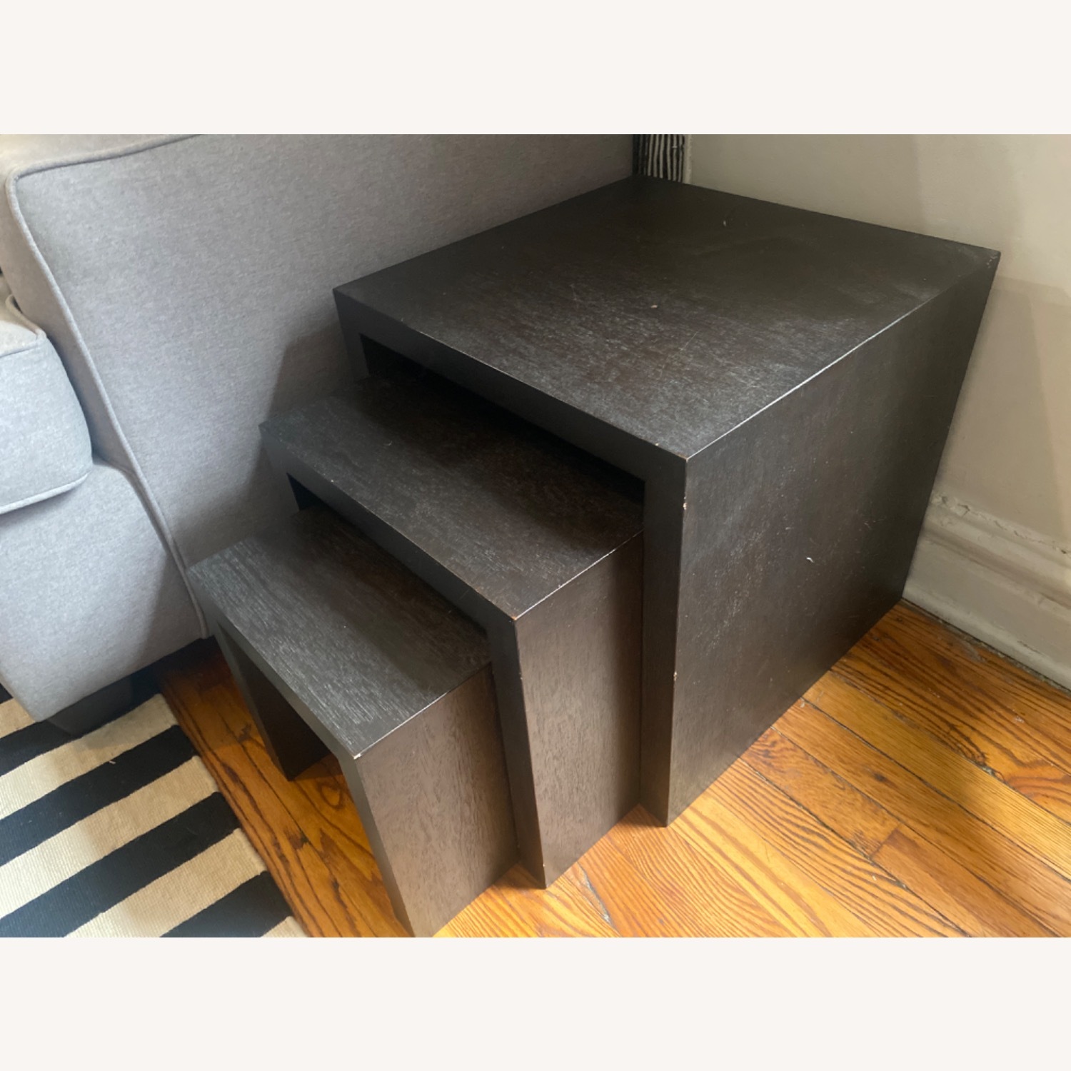 West Elm Dark Brown Wood Side Tables - image-2